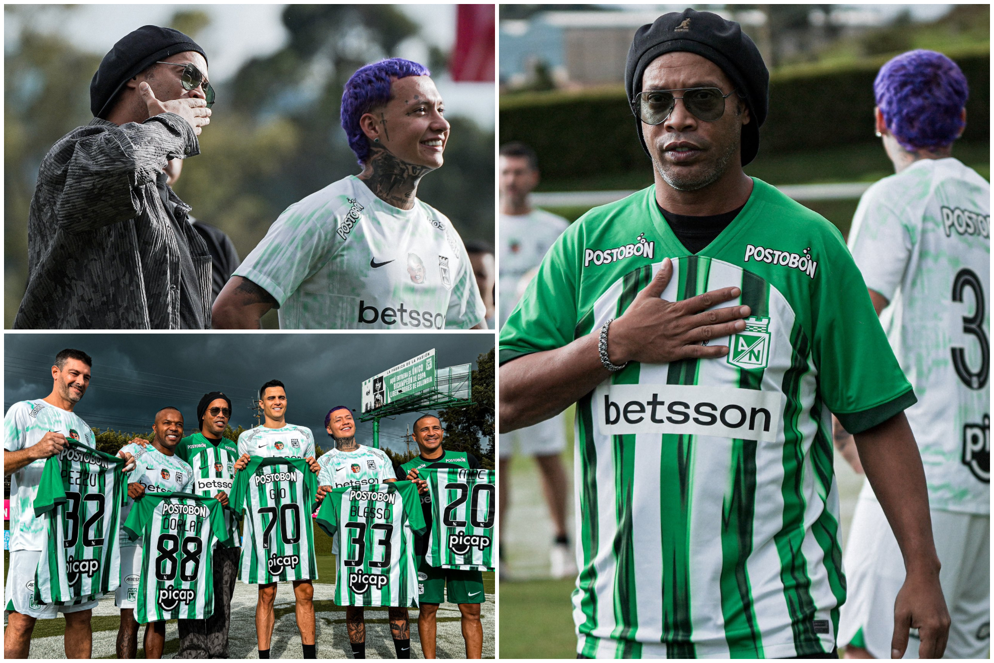 Ronalinho jugará con estrellas de Nacional y enfrentará a Blessd en Colombia ('X': Atlético Nacional)