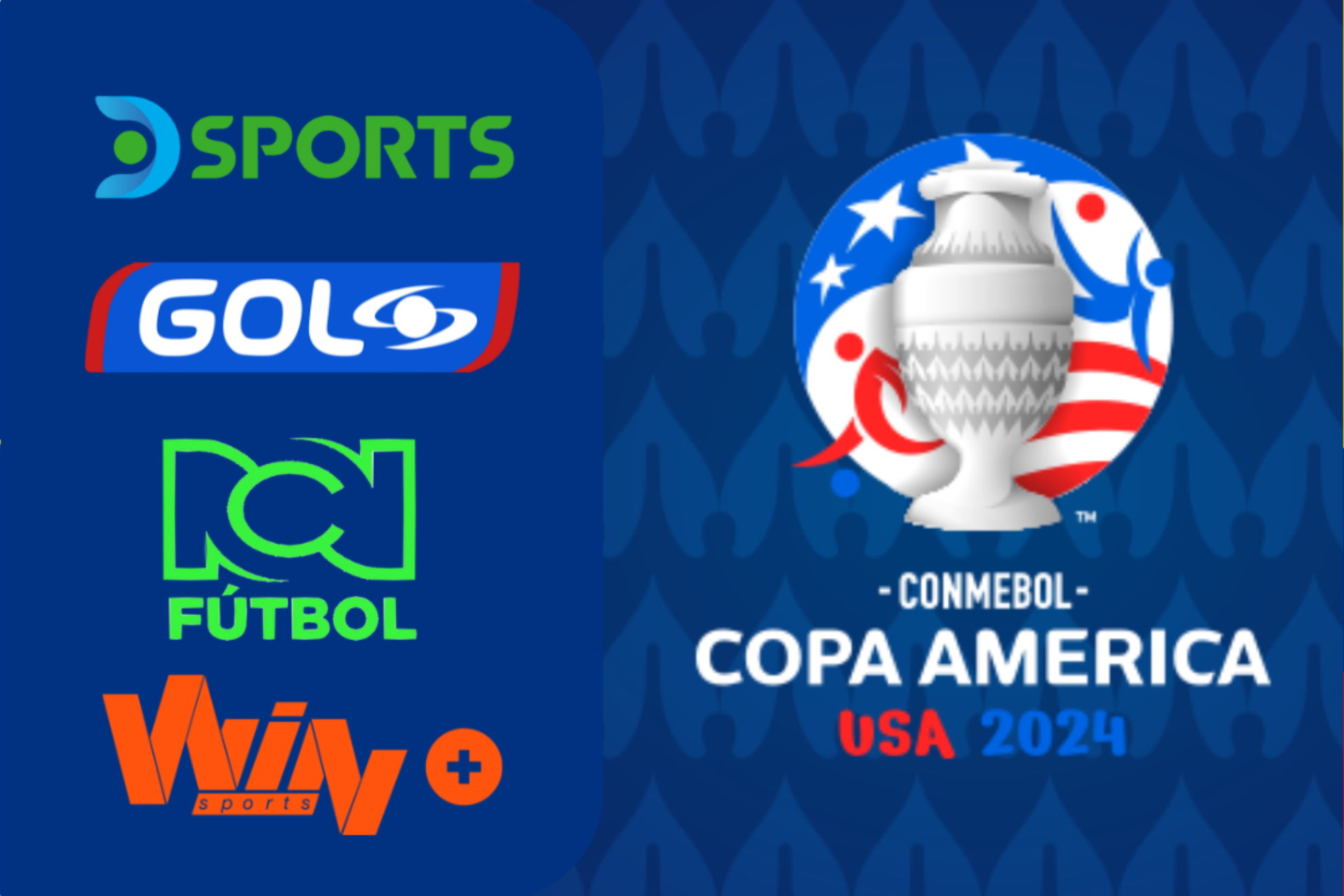 Canales que transmitirán la Copa América 2024 en Colombia (Conmebol - DSports - Caracol TV - Canal RCN - Win Sports)