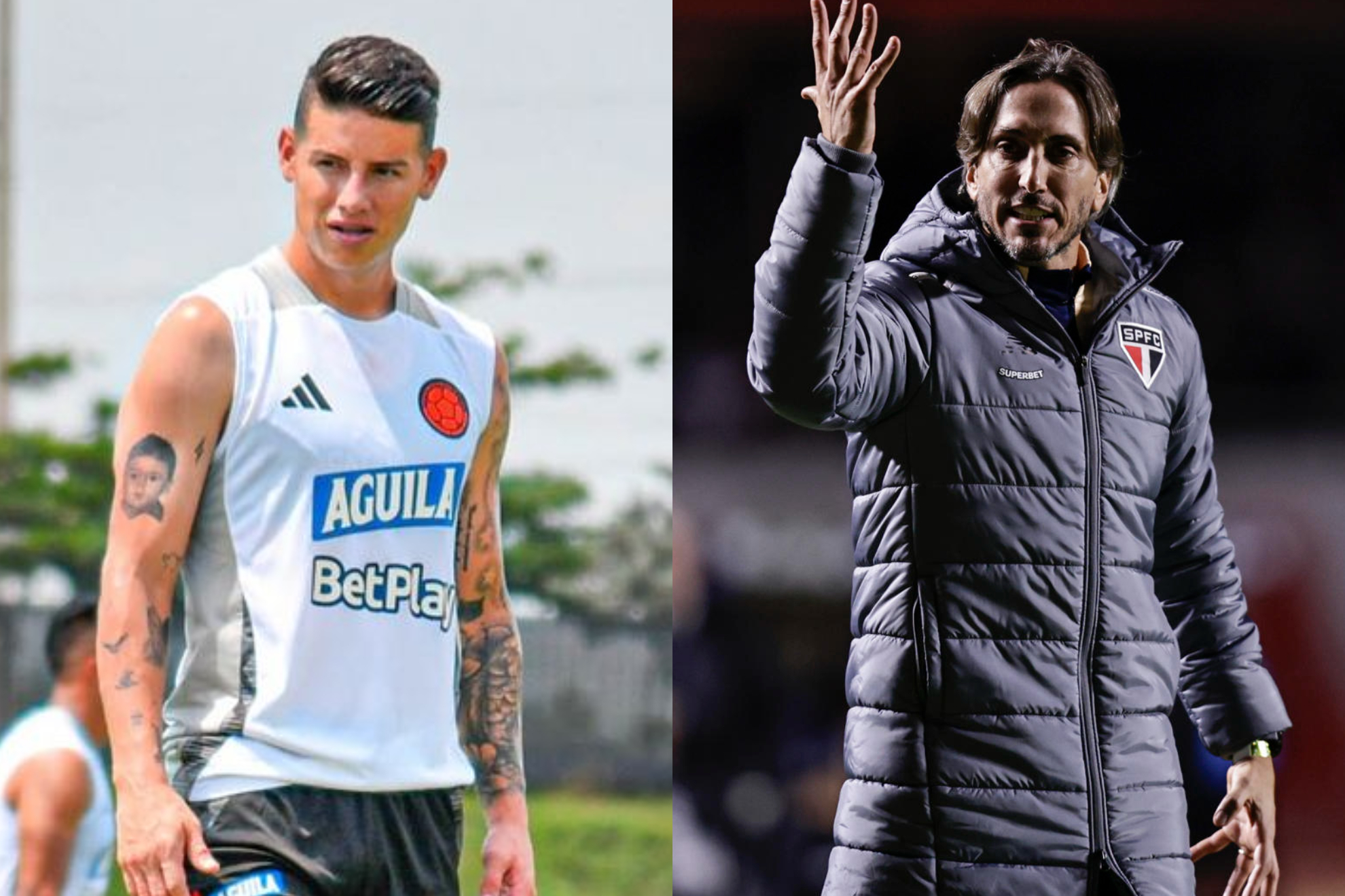 Burlas y comparaciones con James Rodríguez y Luis Zubeldía en São Paulo (Instagram: James Rodríguez - EFE)