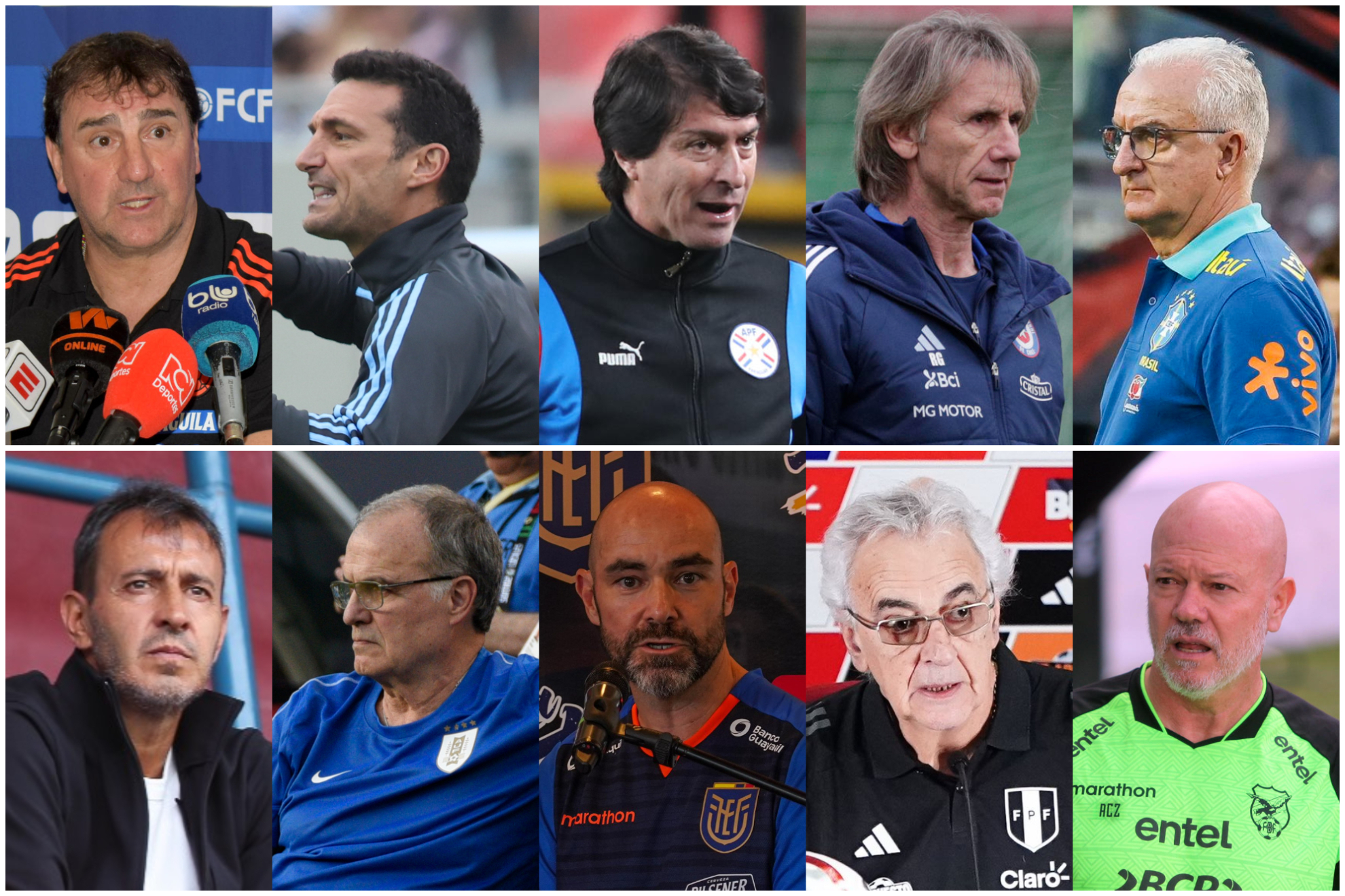 Ranking de salario de técnicos de Suramérica antes de la Copa América 2024 (EFE - 'X': Selecciones de Perú, Venezuela Ecuador)