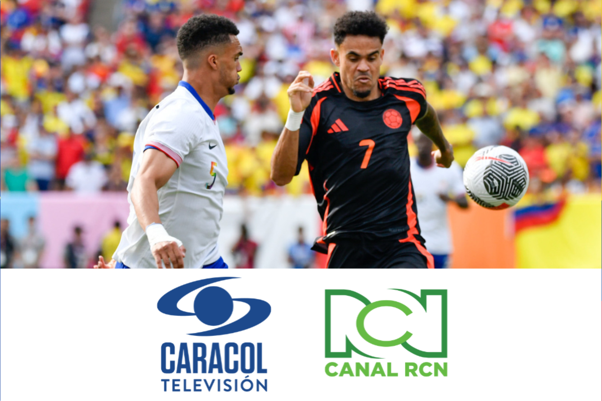 Rating amistososo Colombia vs. Estados Unidos antes de Copa América 2024 (Cortesía: FCF - Caracol Televisión Canal RCN)