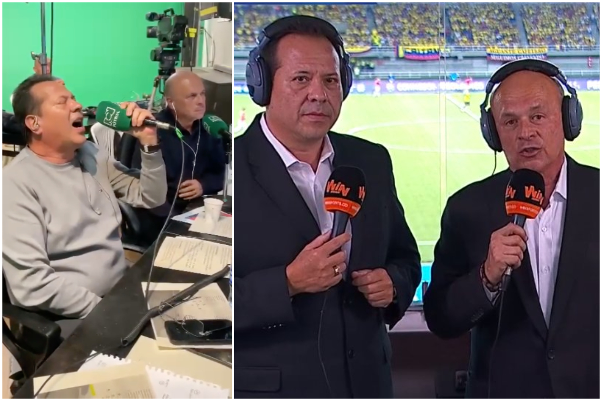 Lo que dijo 'El Cantante del Gol' y lo que respondió Carlos Antonio Vélez (Instagram Javier Fernández - 'X': Win Sports)