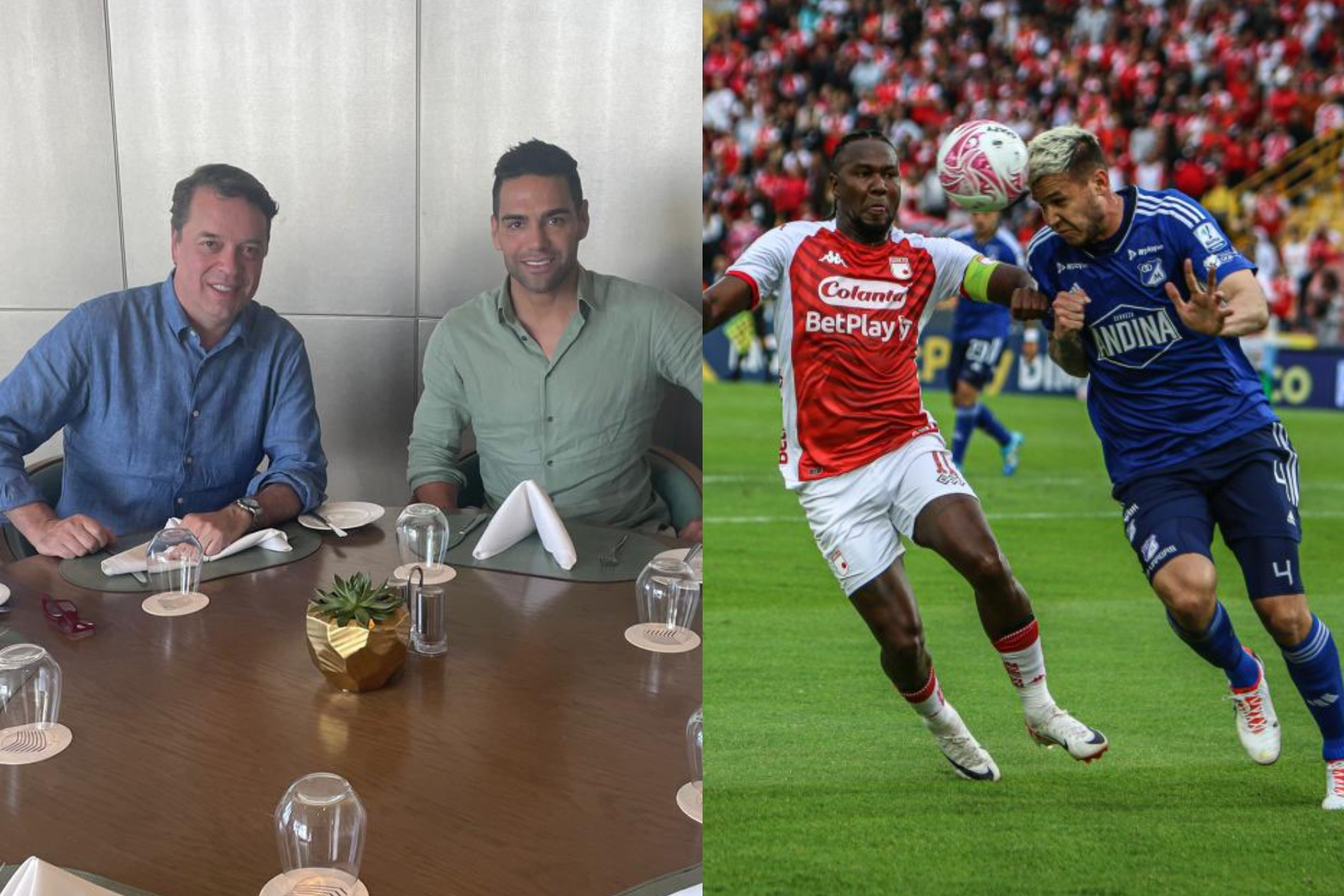 Burla y disculpa de Gustavo Serpa, máximo directivo de Millonarios, sobre Santa Fe ('X': Juan Felipe Cadavid - Santa Fe)