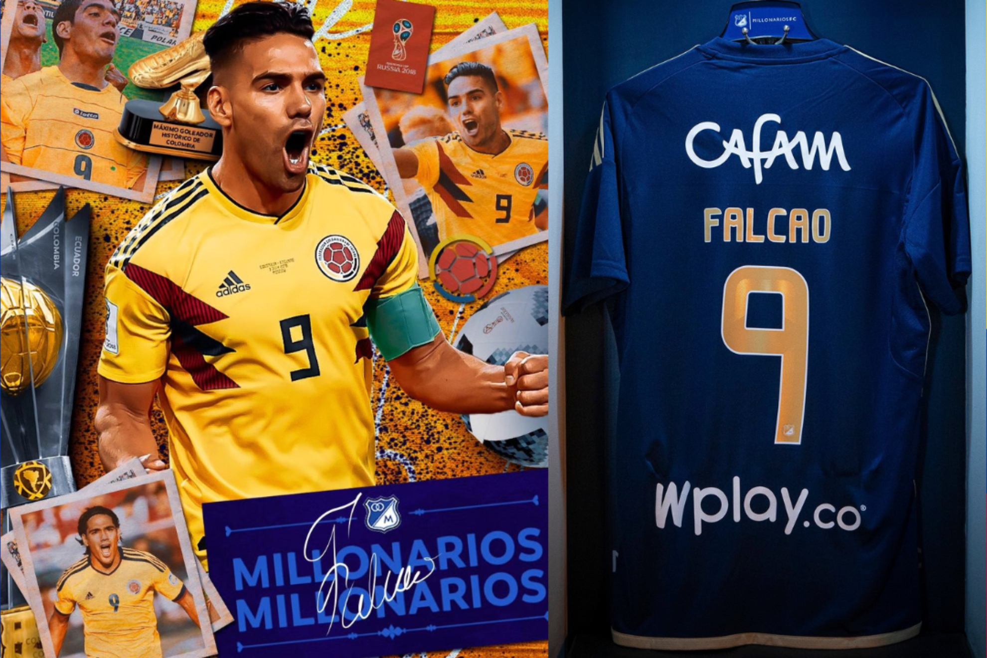 Asuntos y temas para solucionar con llegada de Falcao a Millonarios (Instagram: Conmebol - 'X': Millonarios)