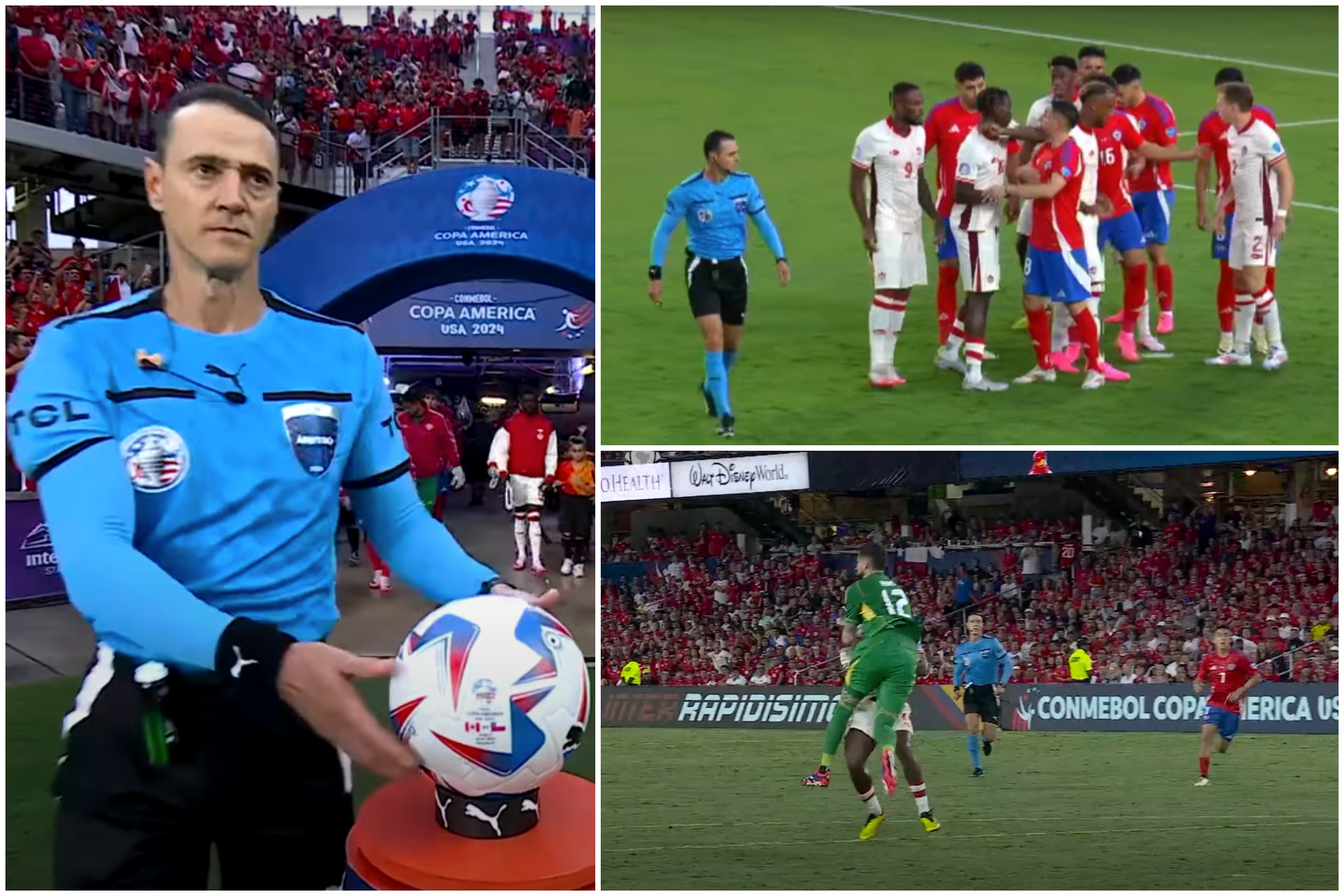 Polémicas de Wilmar Roldán en Chile vs. Canadá por Copa América 2024 (YouTube: Copa América, Conmebol)