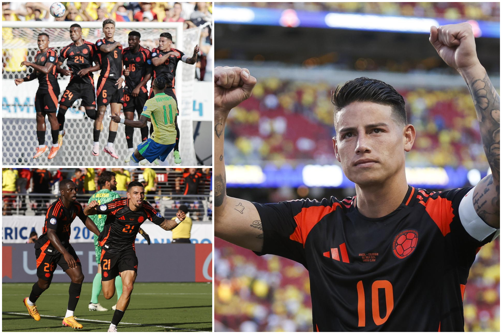 Colombia y Brasil empataron en el final del Grupo D de Copa América 2024 (EFE)