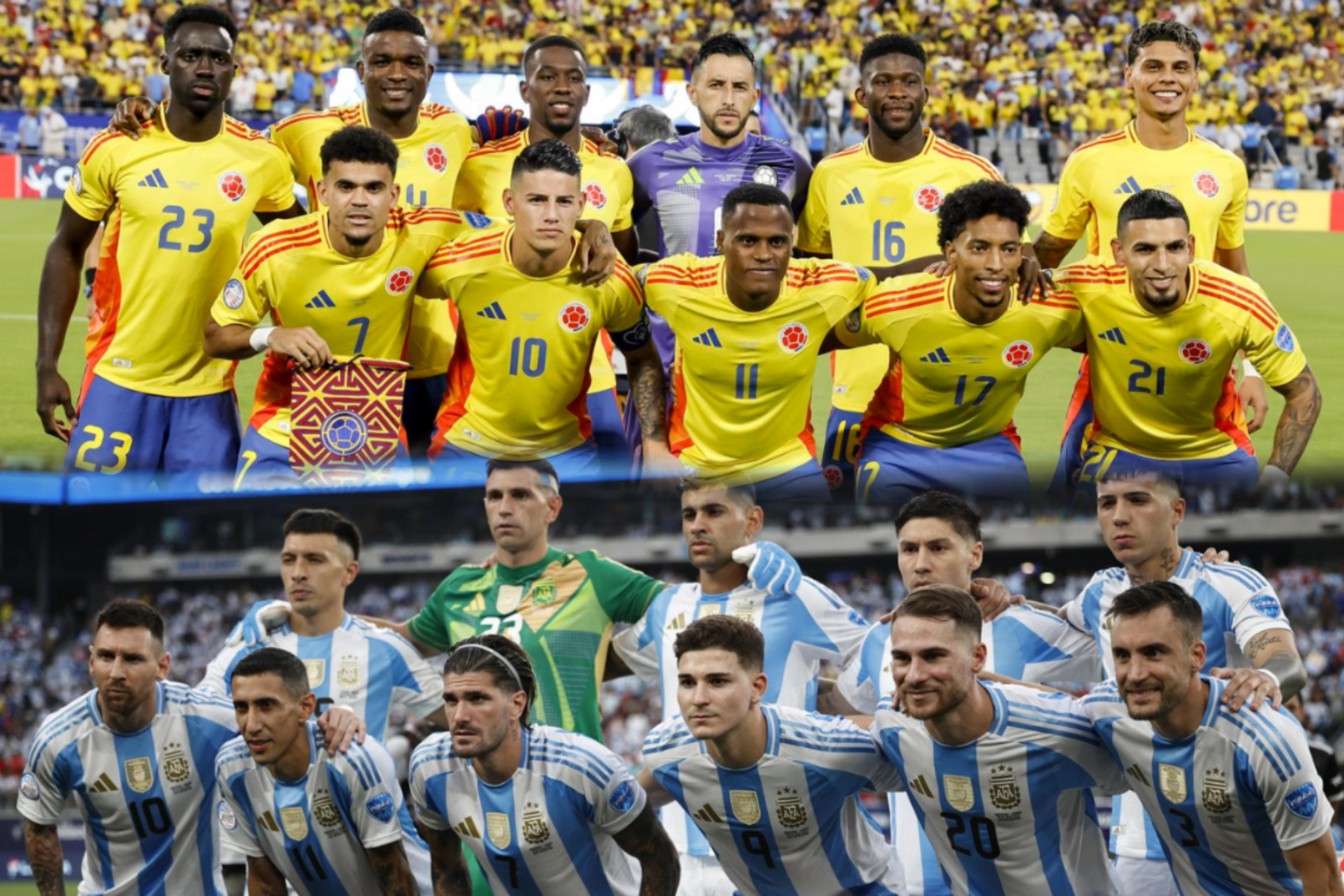 Titulares de Colombia y Argentina para la final de Copa América 2024 (EFE)