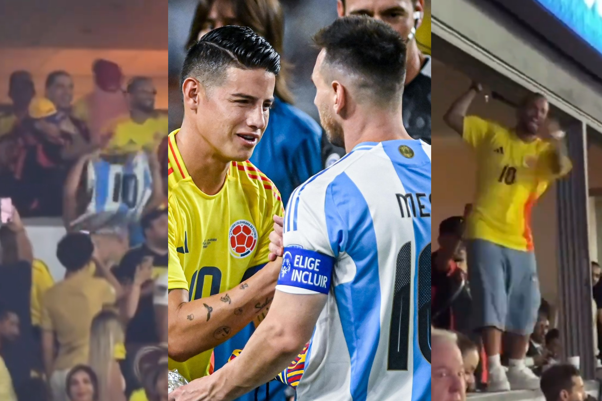 Maluma y Blessd se portaron mal en la final de Copa América 2024, Colombia vs. Argentina ('X': Copa América, TyC Sports)