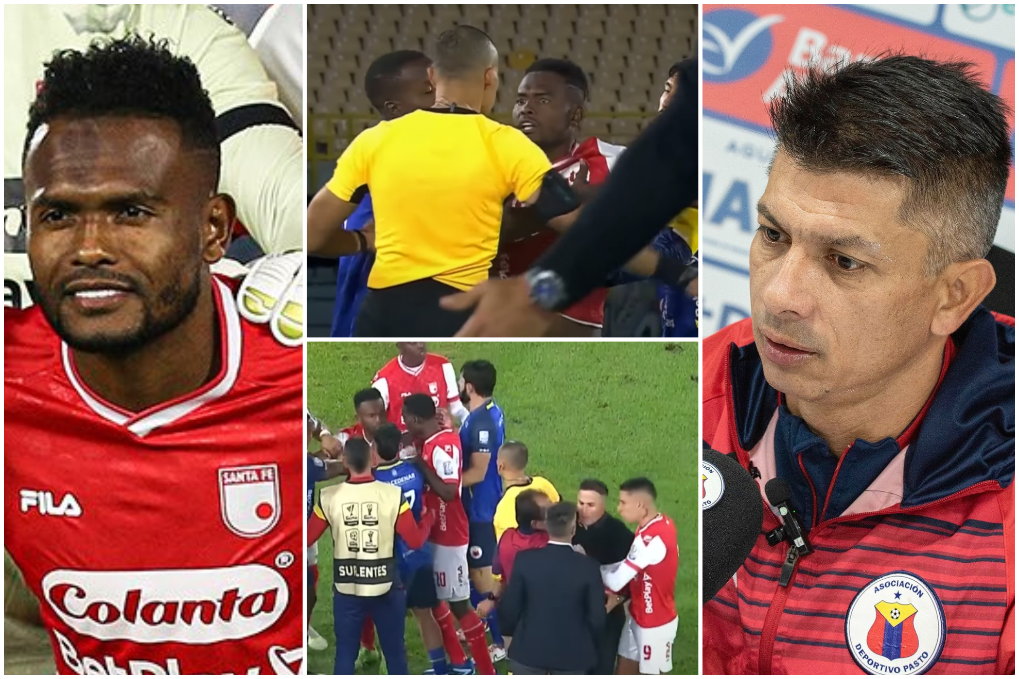 Elvier perlaza estalla por supuesto racismo de Gustavo Florentín en Santa Fe vs. Pasto (Instagram: Santa Fe- Past - Win Sports)