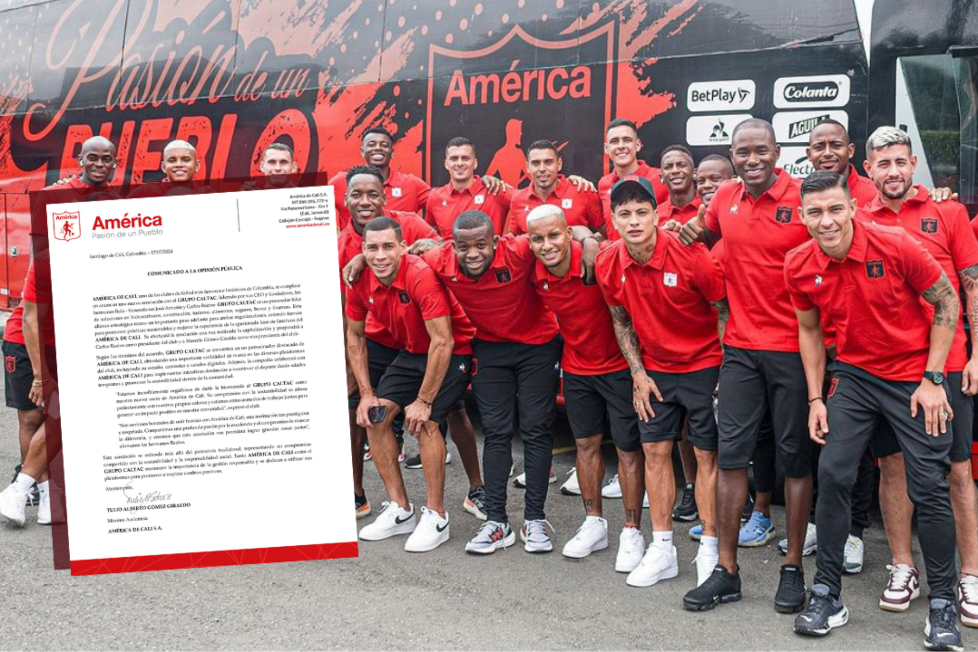Grupo Caltac llega a patrocinar y asociarse con América de Cali en Colombia (Instgaram: América de cali)