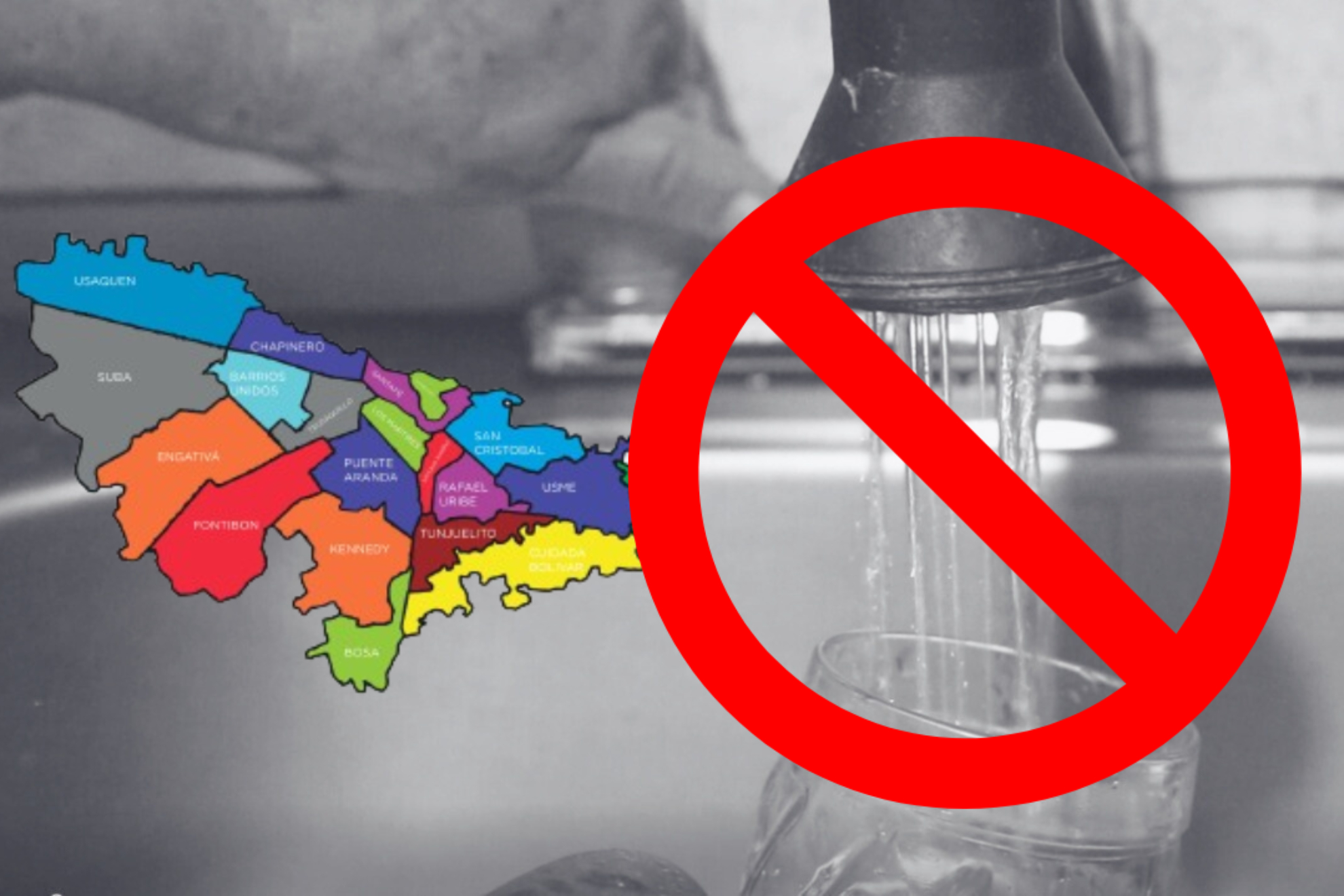 Turnos y días de raconamiento de agua de julio en Bogotá (Alcaldía - Mapas Bogotá - Marca)