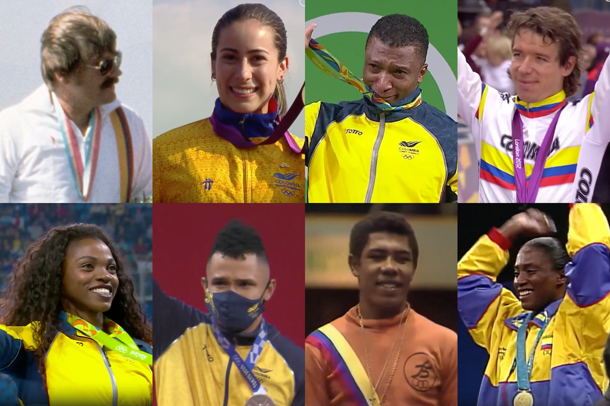 Conteo de las medallas de Colombia en los Juegos Olímpicos hasta el año 2024 ('X': Juegos Olímpicos)