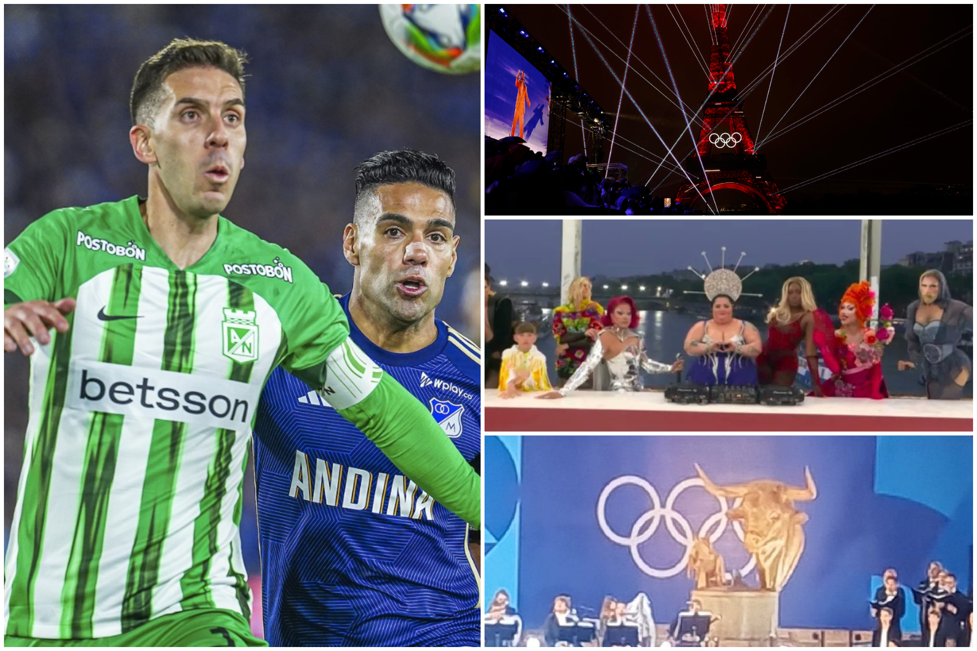 Andrés Felipe Aguirre, Atlético Nacional, indignado con inauguración de París 2024 (Instagram: Dimayor - EFE - Caracol TV)