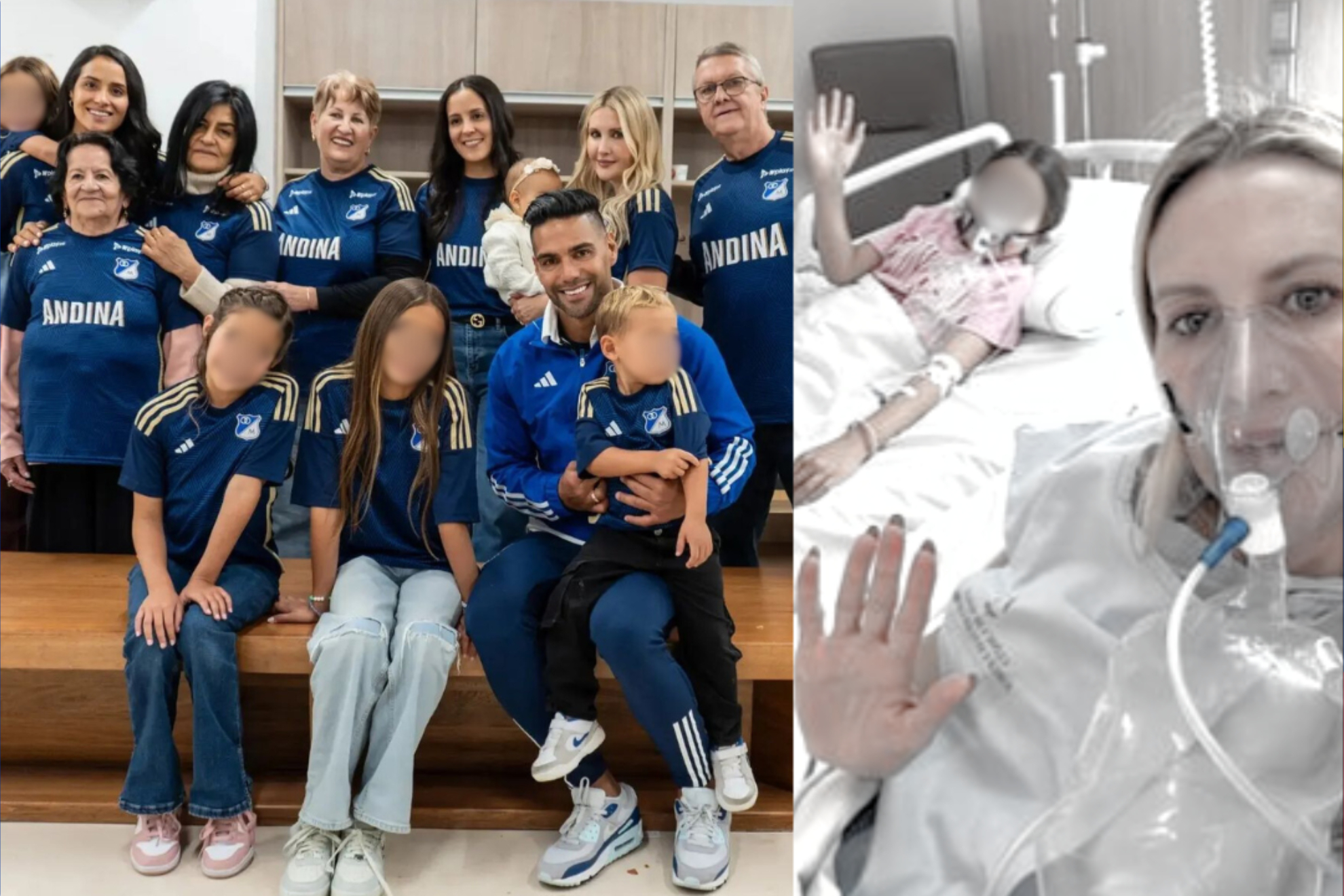 Historia de intoxicación de la familia de falcao García en Colombia (Instagram: Millonarios - Lorelei Tarón)