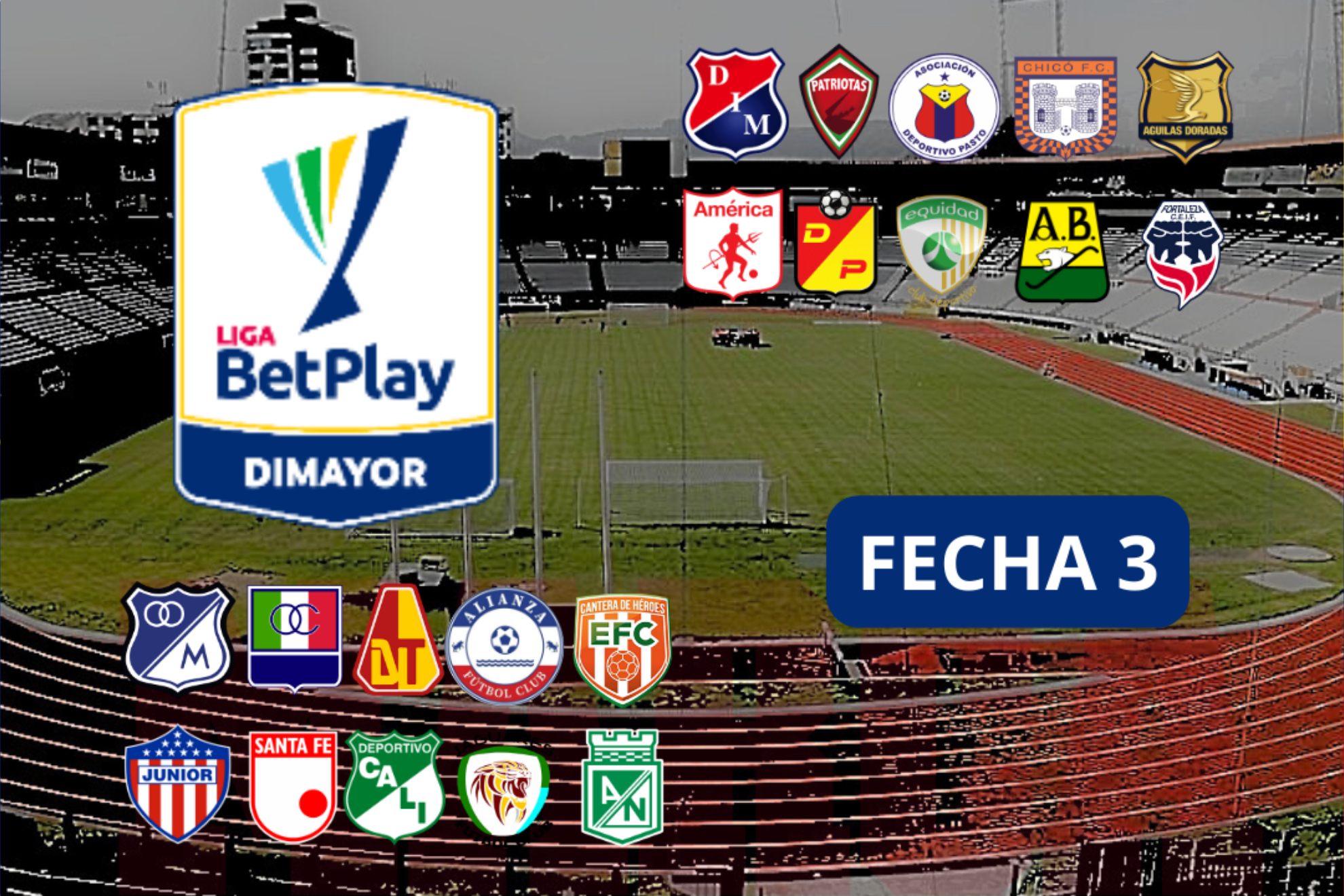 Posiciones fecha 3 de Liga BetPlay 2-2024 (Clubes FPC - Dimayor - Alcaldía Manizañes)