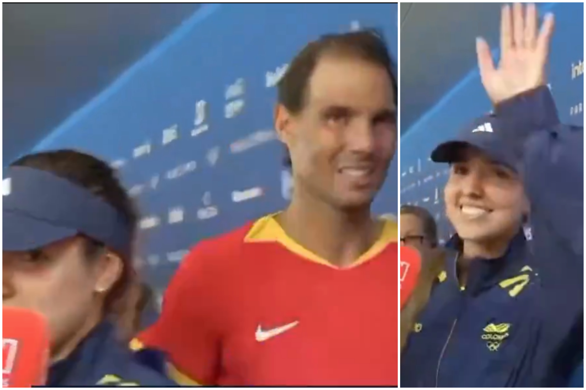 Reacción de María Camila Osorio cuando pasó Rafael Nadal - Juegos Olímpicos París 2024 ('X': Noticias RCN)