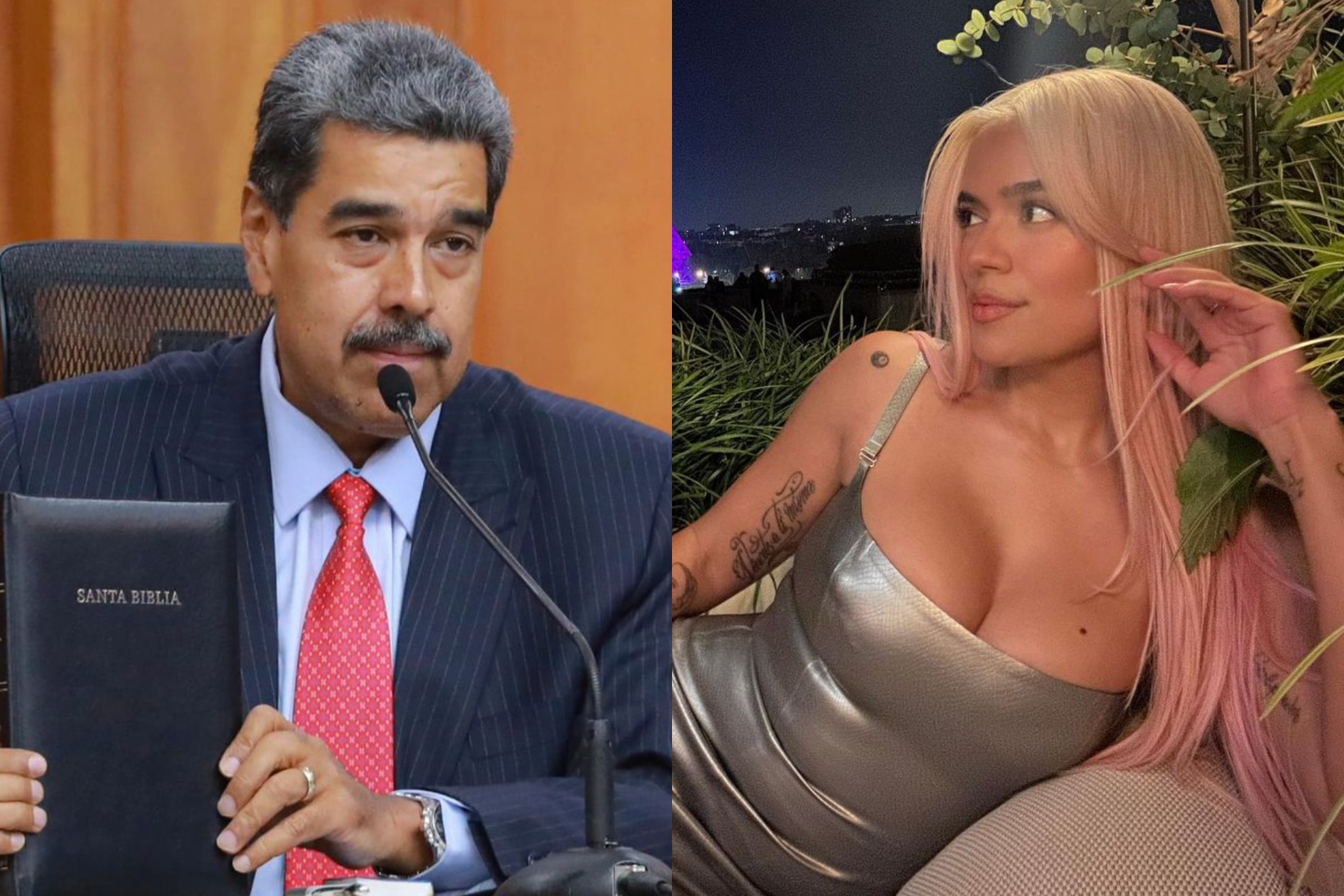 Karol G se pronunció por situación de Venezuela y seguidores de Maduro la critican (Instagram: Nicolás Maduro, Karol G)