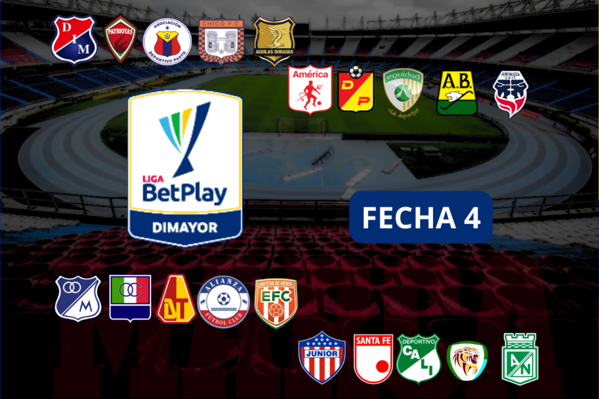 Posiciones fecha 4 de Liga BetPlay 2-2024 (Clubes FPC - Dimayor - Alcaldía Barranquilla)