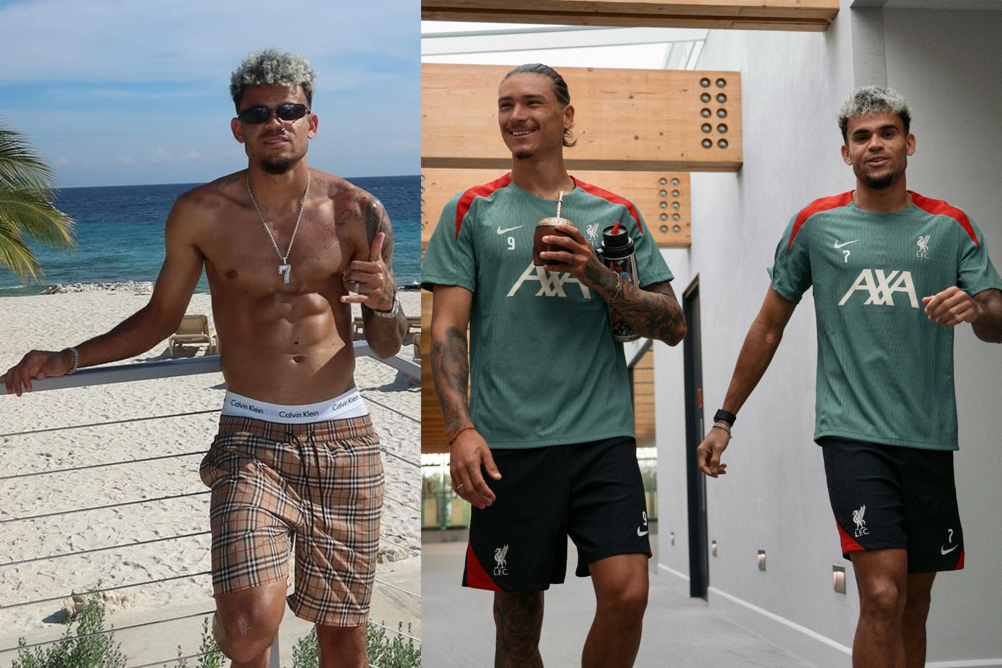 Luis Díaz volvió al Liverpool de sus vacaciones para la temporada 2024-25 (Instagram: Luis Díaz, Liverpool)
