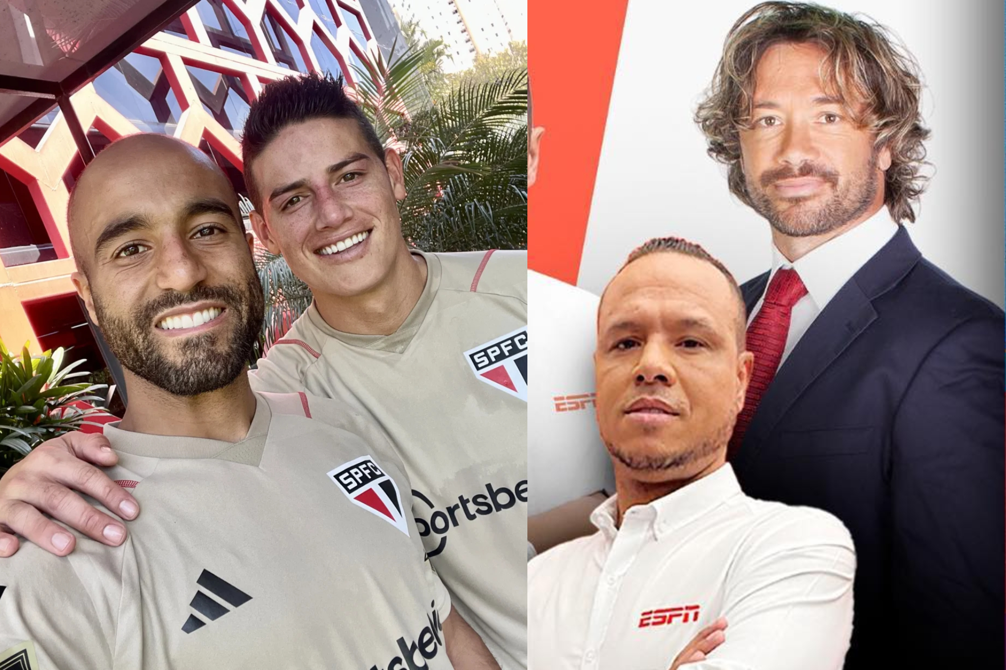 Lugano, Luis Fabiano y Lucas Moura hablaron de James y su paso por São Paulo