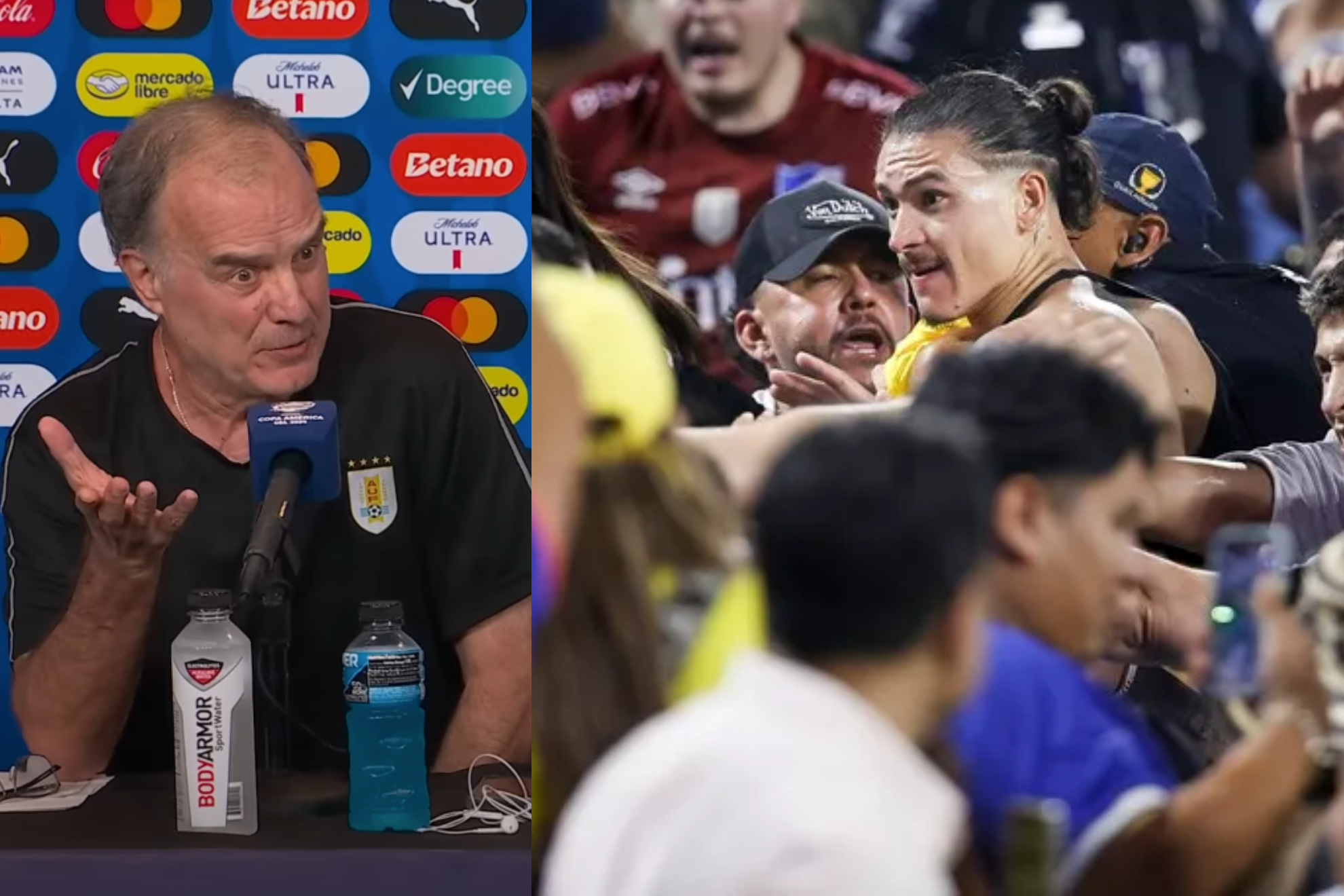 Sanciones y multas para jugadores de Uruguay por pelear con hinchas de Colombia