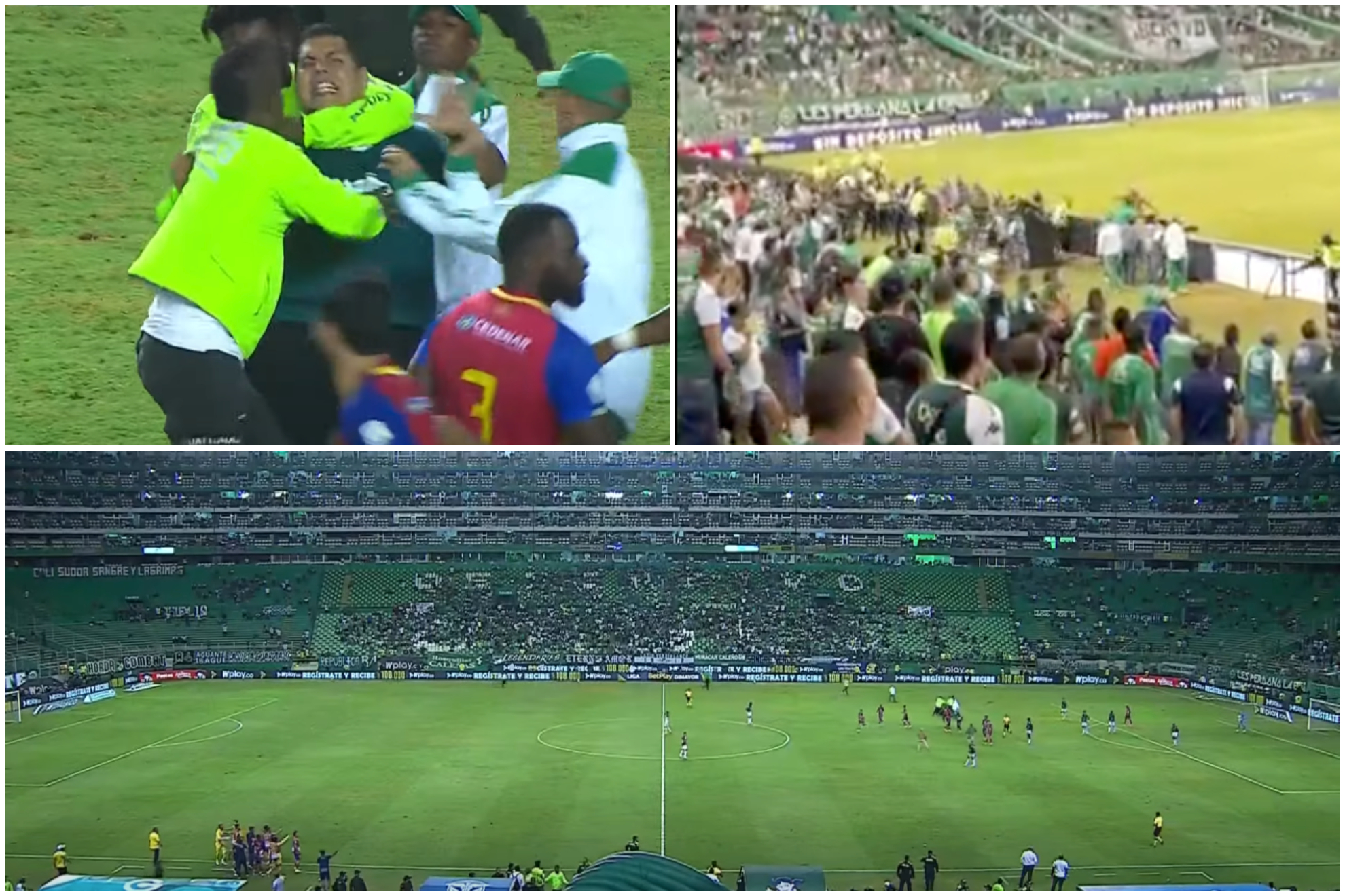 Invasión y violencia en el partido cali vs. Pasto en Palmaseca