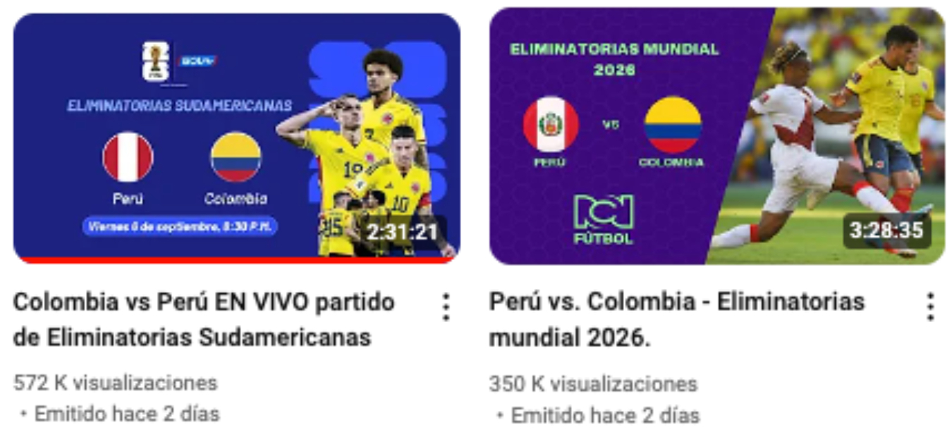 Paliza en rating de Caracol TV contra Canal RCN en transmisión de Perú ...