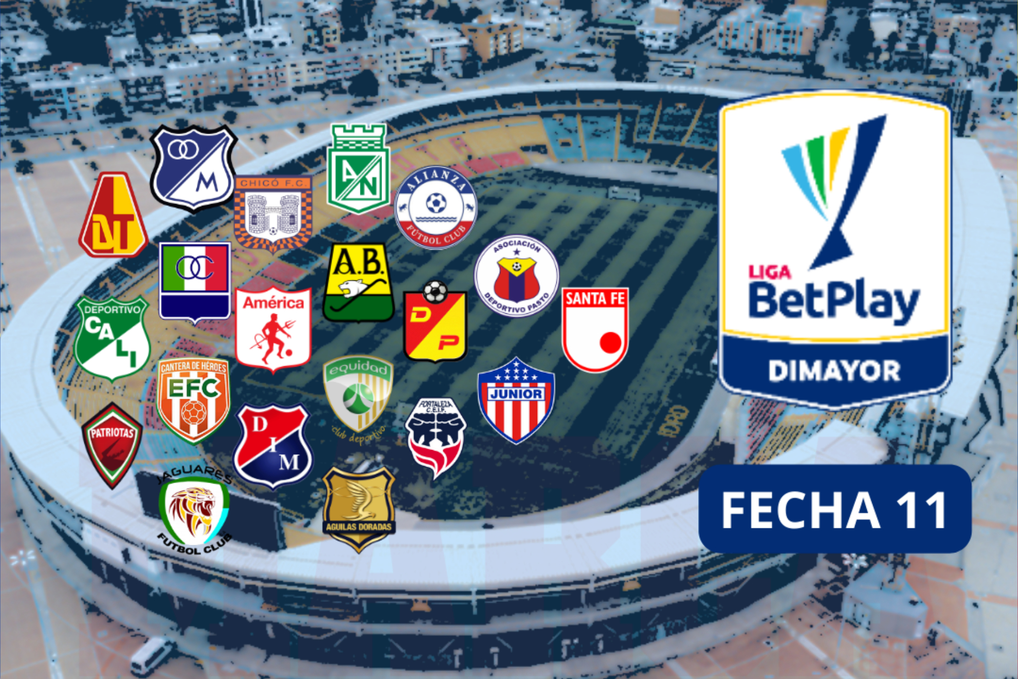 Posiciones y descenso de Liga BetPlay 2-2024: Tabla de clasificación de fecha 11