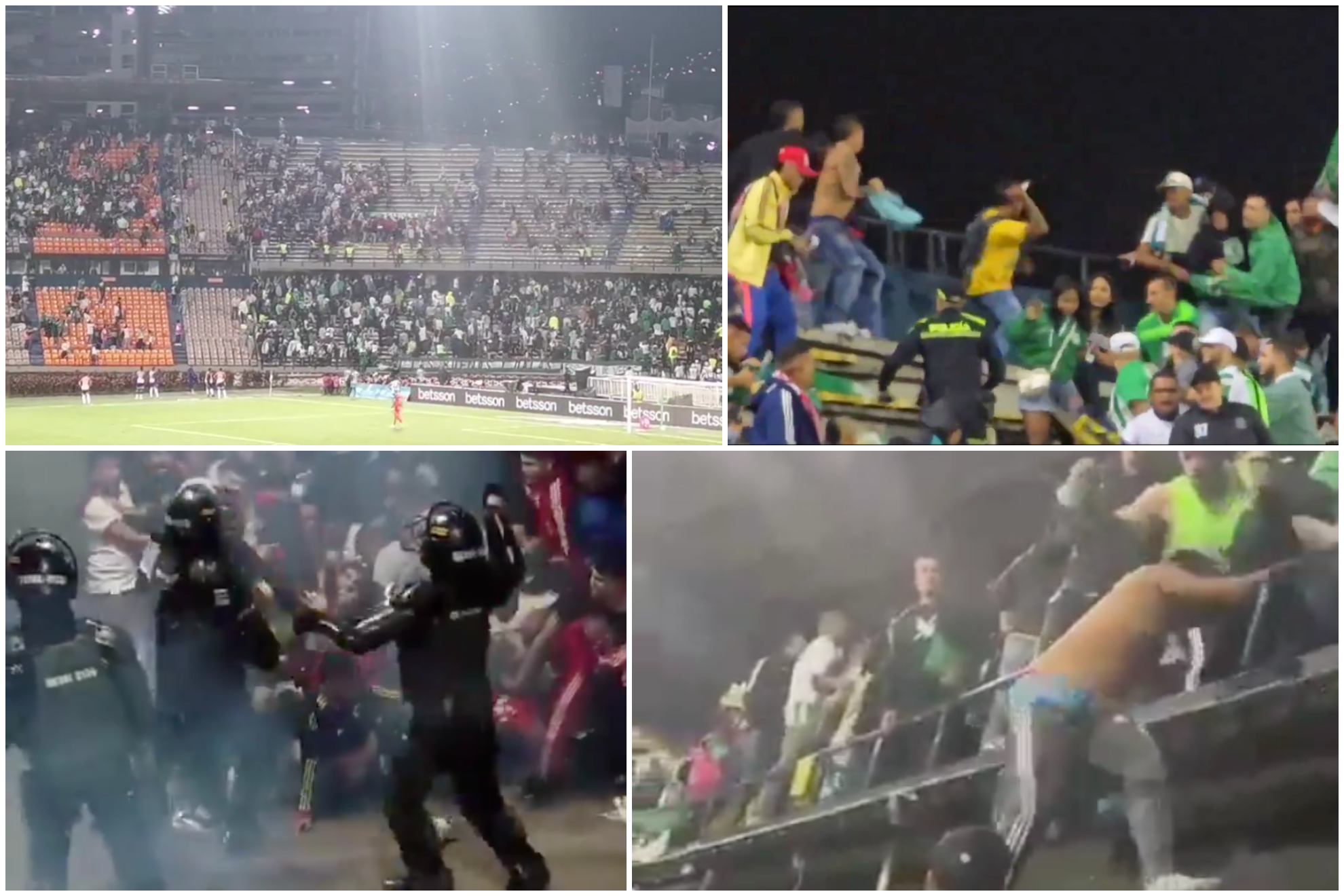 Batalla y violencia en el Atanasio Giarardot durante Nacional vs. Junior