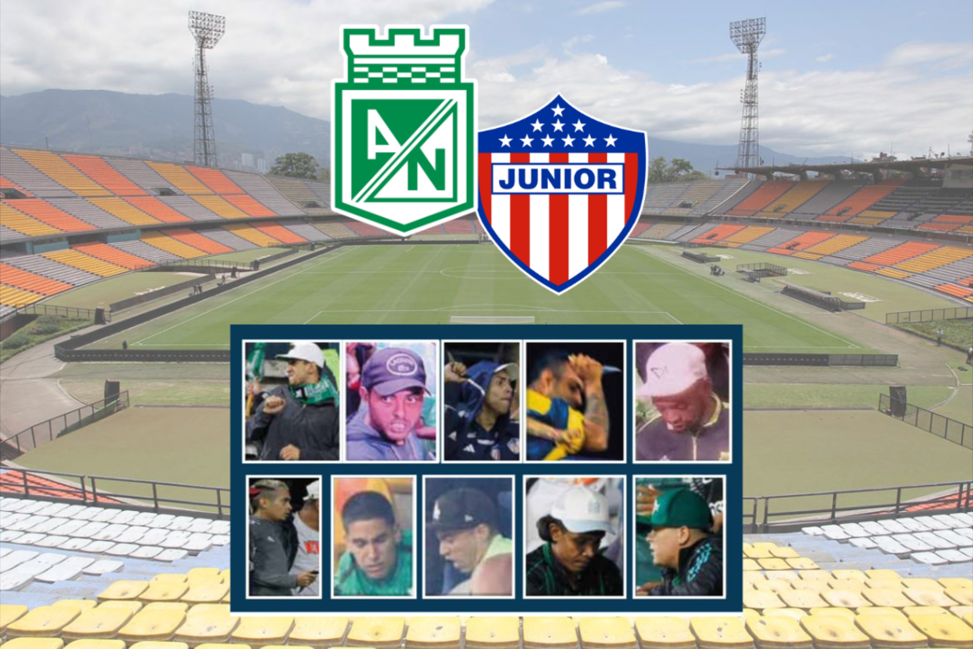 Sanciones por violencia en Nacional vs. Junior de Liga BetPlay 2-2024 en Medellín