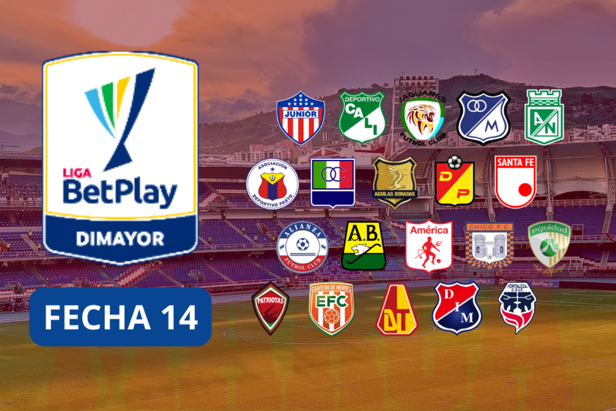 Fecha 14 Liga BetPlay 2-2024 - Tabla de posiciones, días y horas