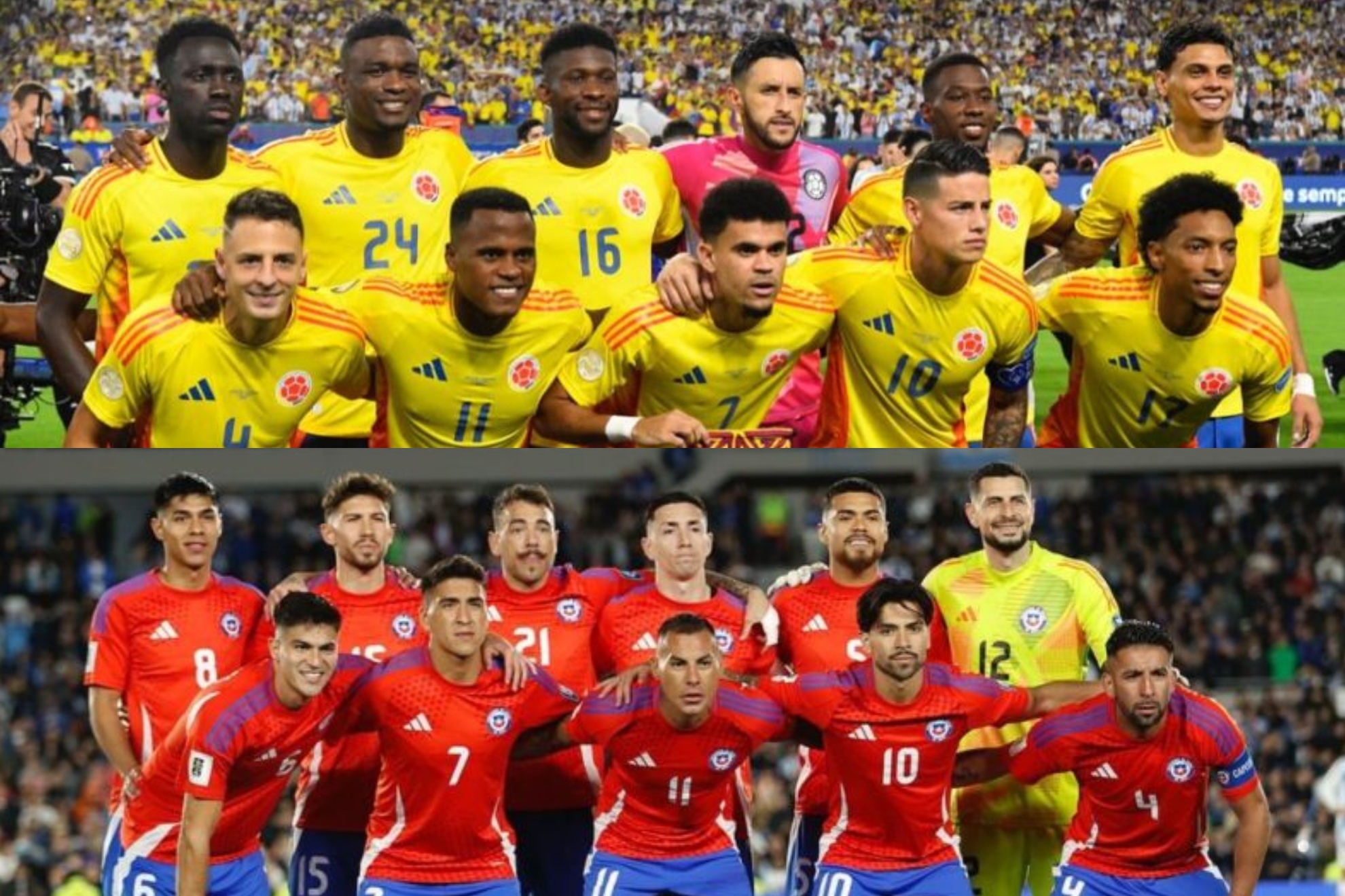 La formación titular de Colombia vs. Chile por la fecha 10 de Eliminatorias al Mundial.