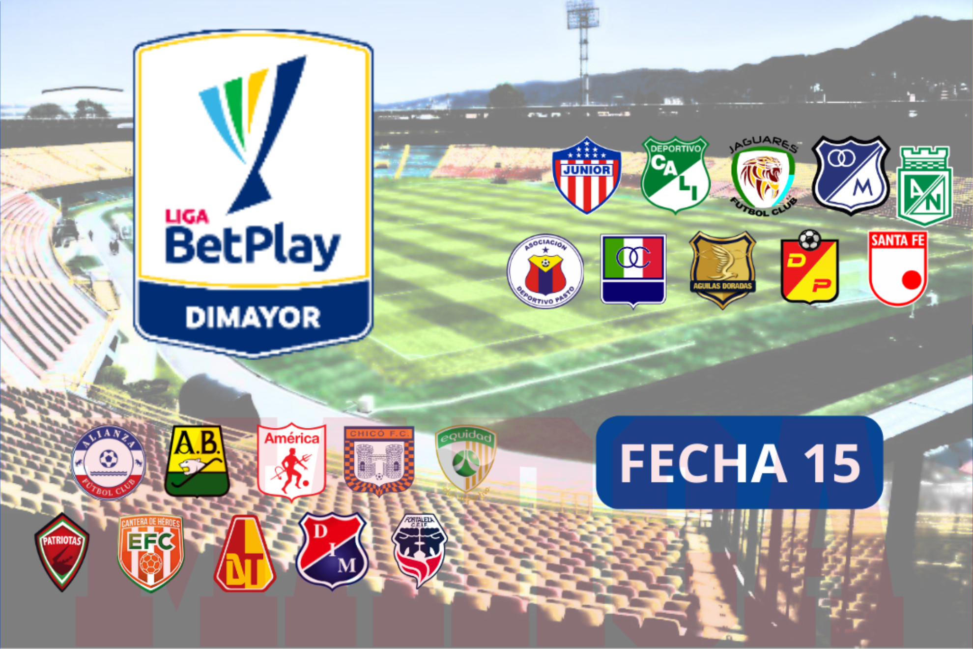Fecha 15 Liga BetPlay 2-2024 - Tabla de posiciones, descenso, días y horas de partidos