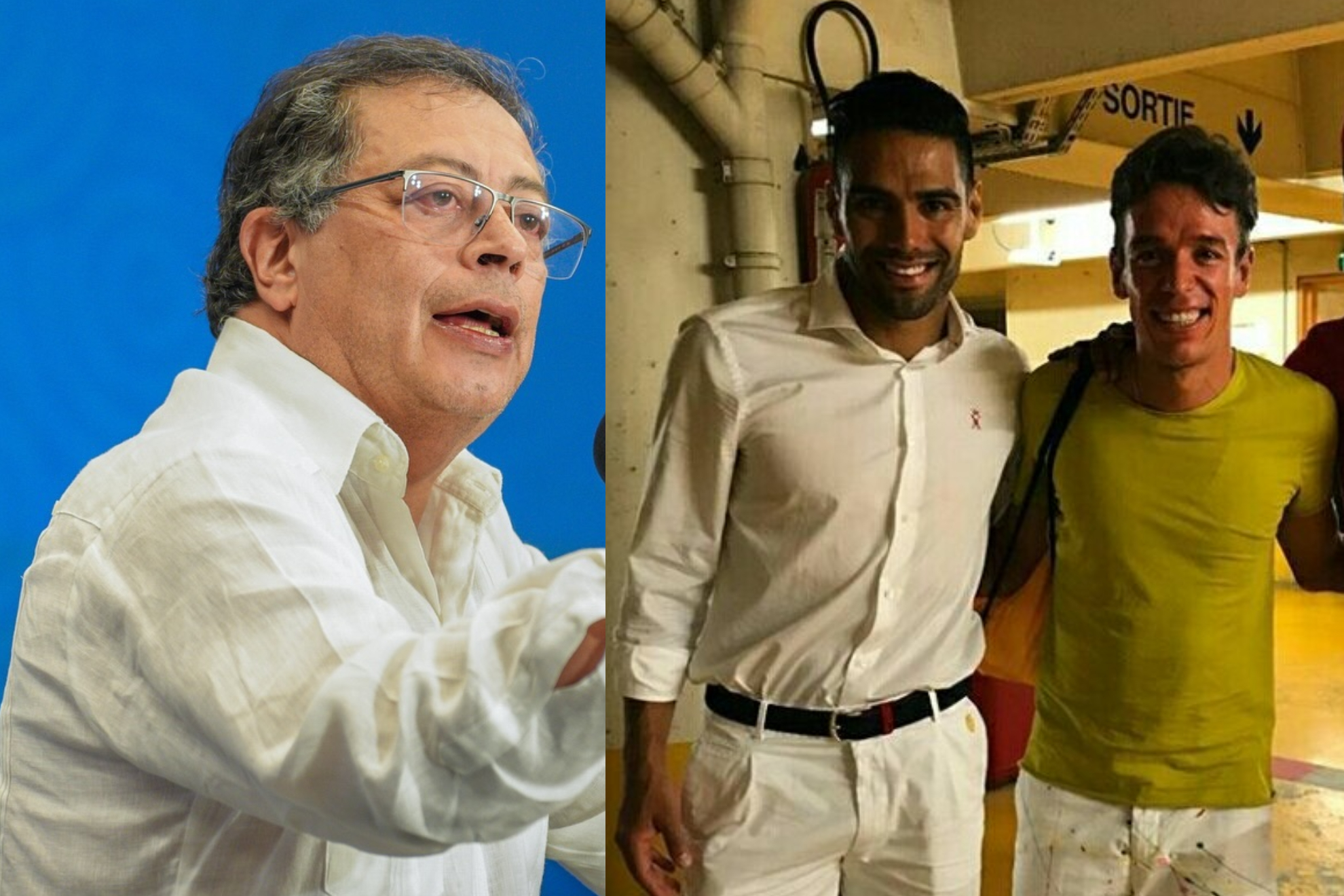 Gustavo Petro señaló evento de Rigoberto Urán, después llegó respaldo de Falcao García a su amigo