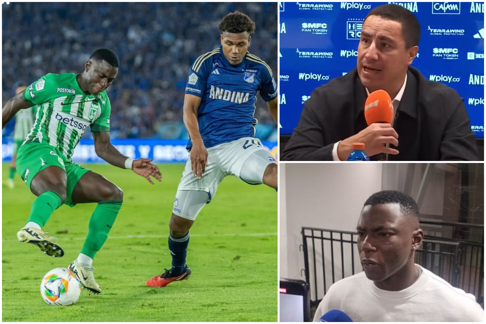 Efraín Juárez y Marino Hinestroza protestaron por sanciones y racismo en Millonarios vs. Bucaramanga
