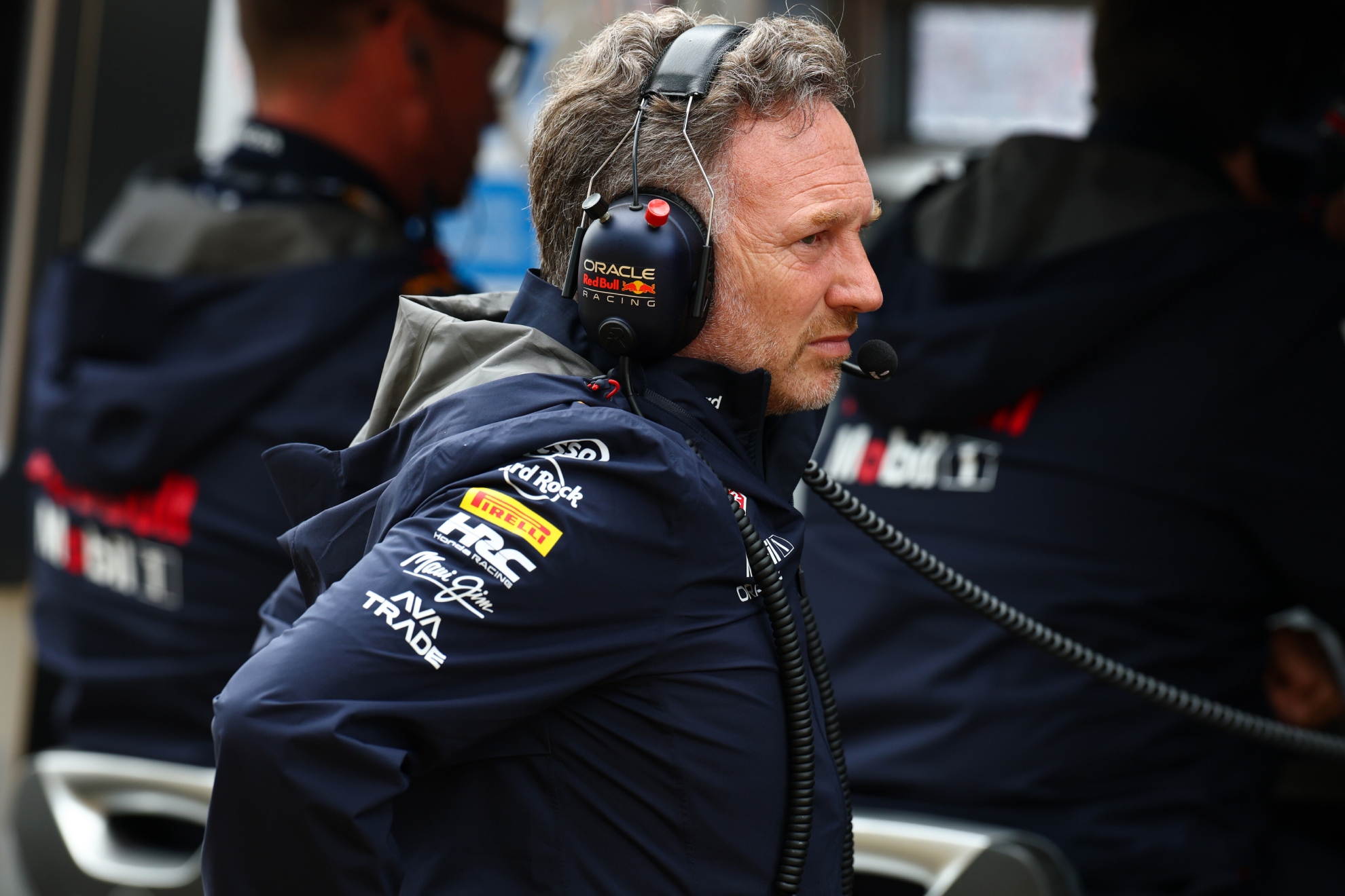 Christian Horner, en el muro de Red Bull.