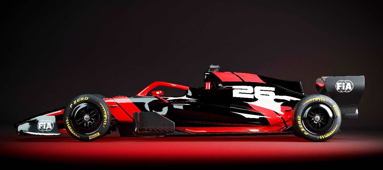 Vista lateral de los nuevos coches F1 2026