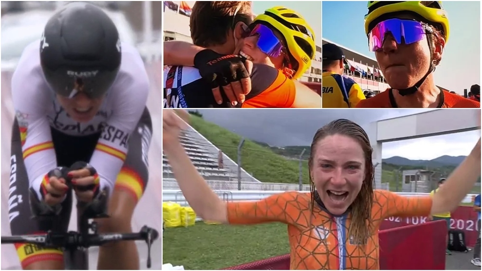 Montaje con varias imágenes de Mavi y Van Vleuten