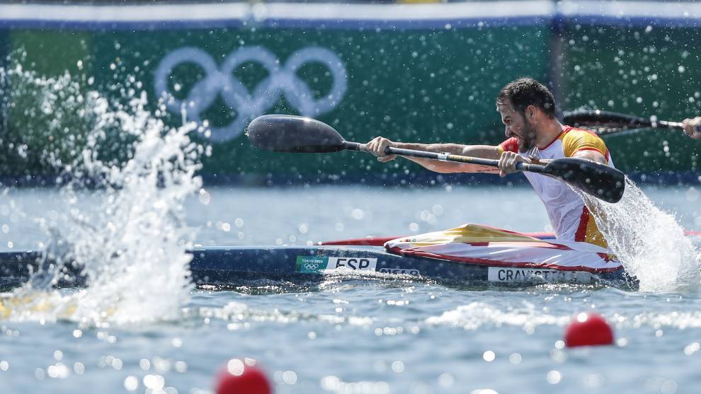 Saúl Craviotto en un momento de su primera prueba en Tokio