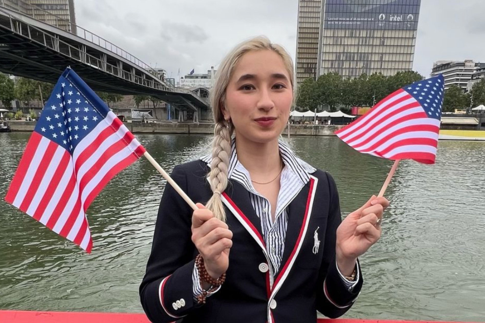 Maia Chamberlain en la inauguración de París 2024