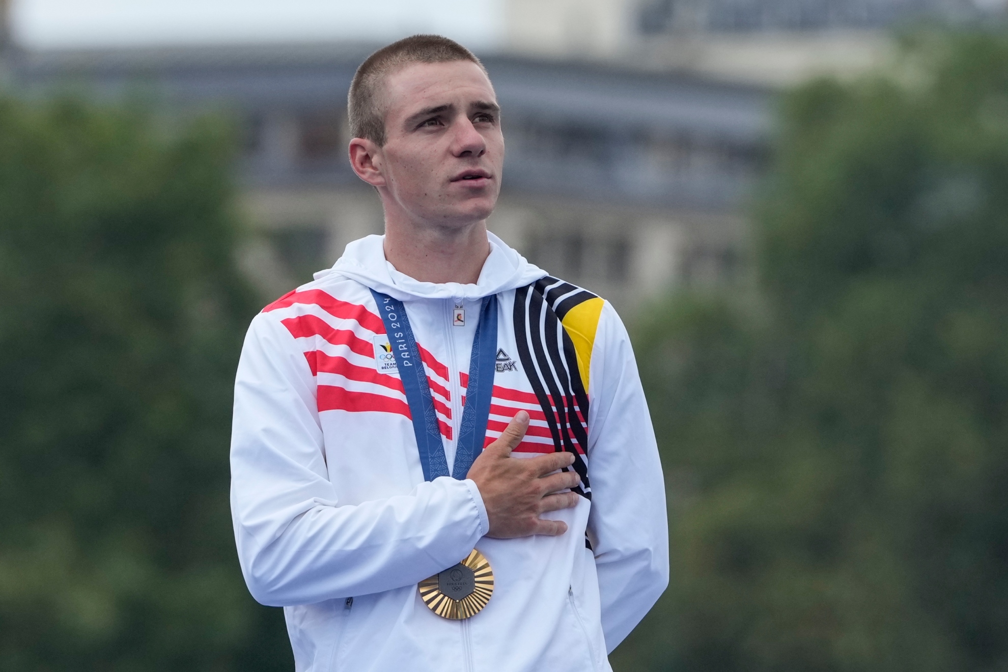 Remco, en el podio de París.