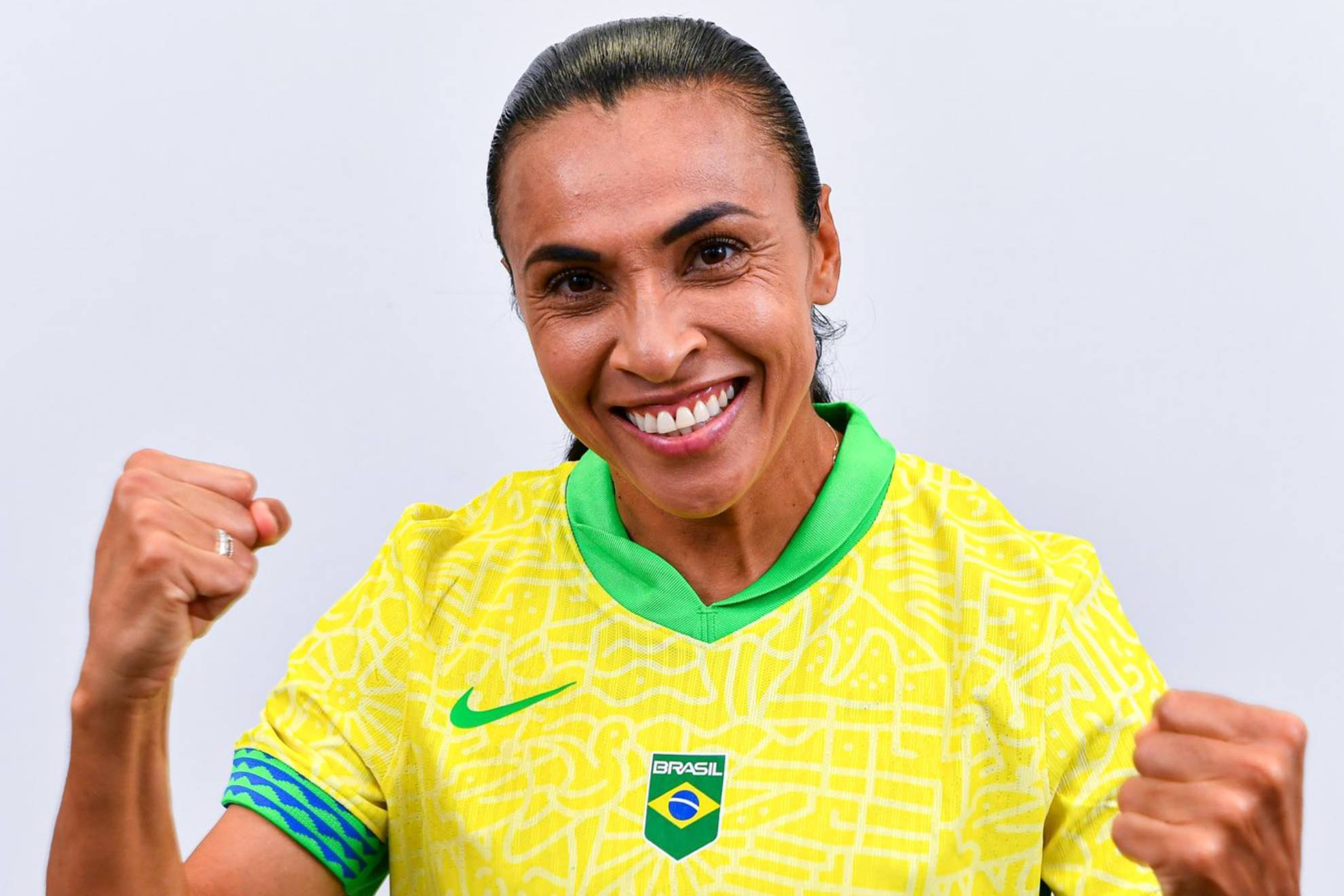 Marta Vieira posa para los medios oficiales de la selección brasileña / Rafael Ribeiro - CBF