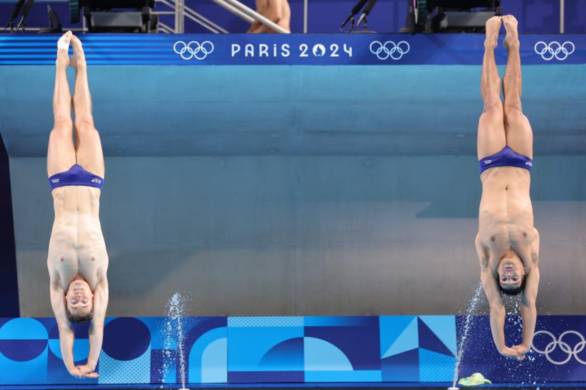 Nico García y Adrián Abadía, en la prueba de saltos sincronizados desde el trampolín de 3 metros