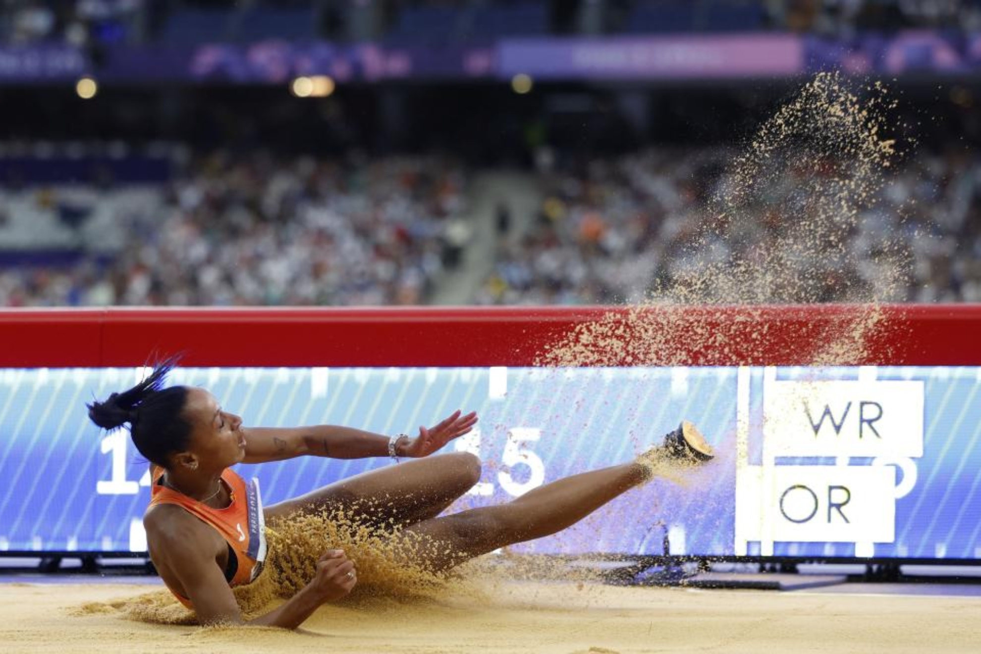 Ana Peleteiro (28) en la final olímpica femenina de triple salto