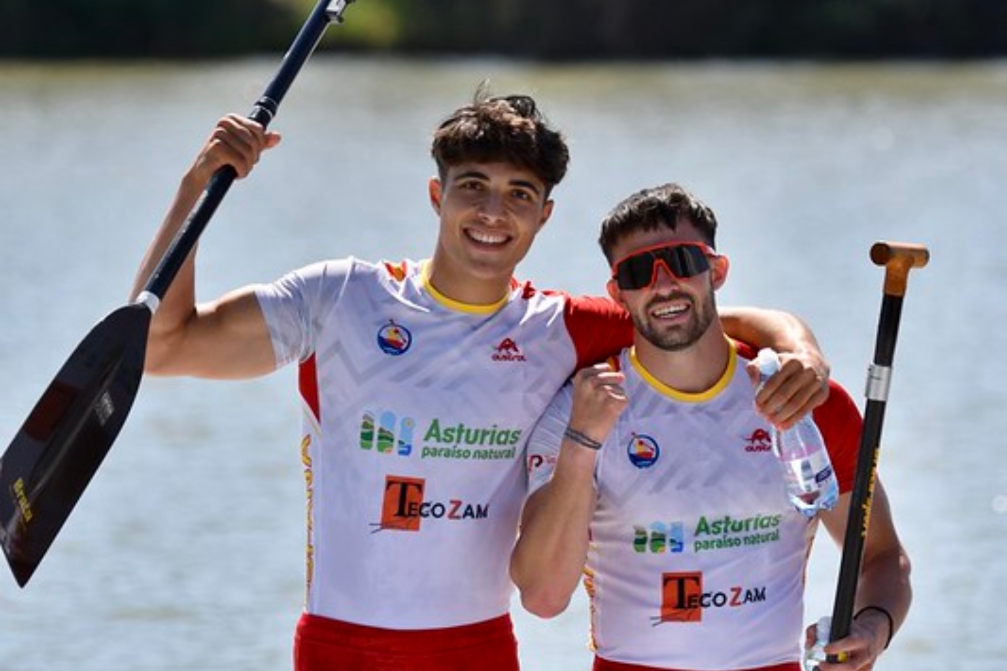 Diego Domínguez y Joan Antoni Moreno, en la Copa del Mundo de Szeged.