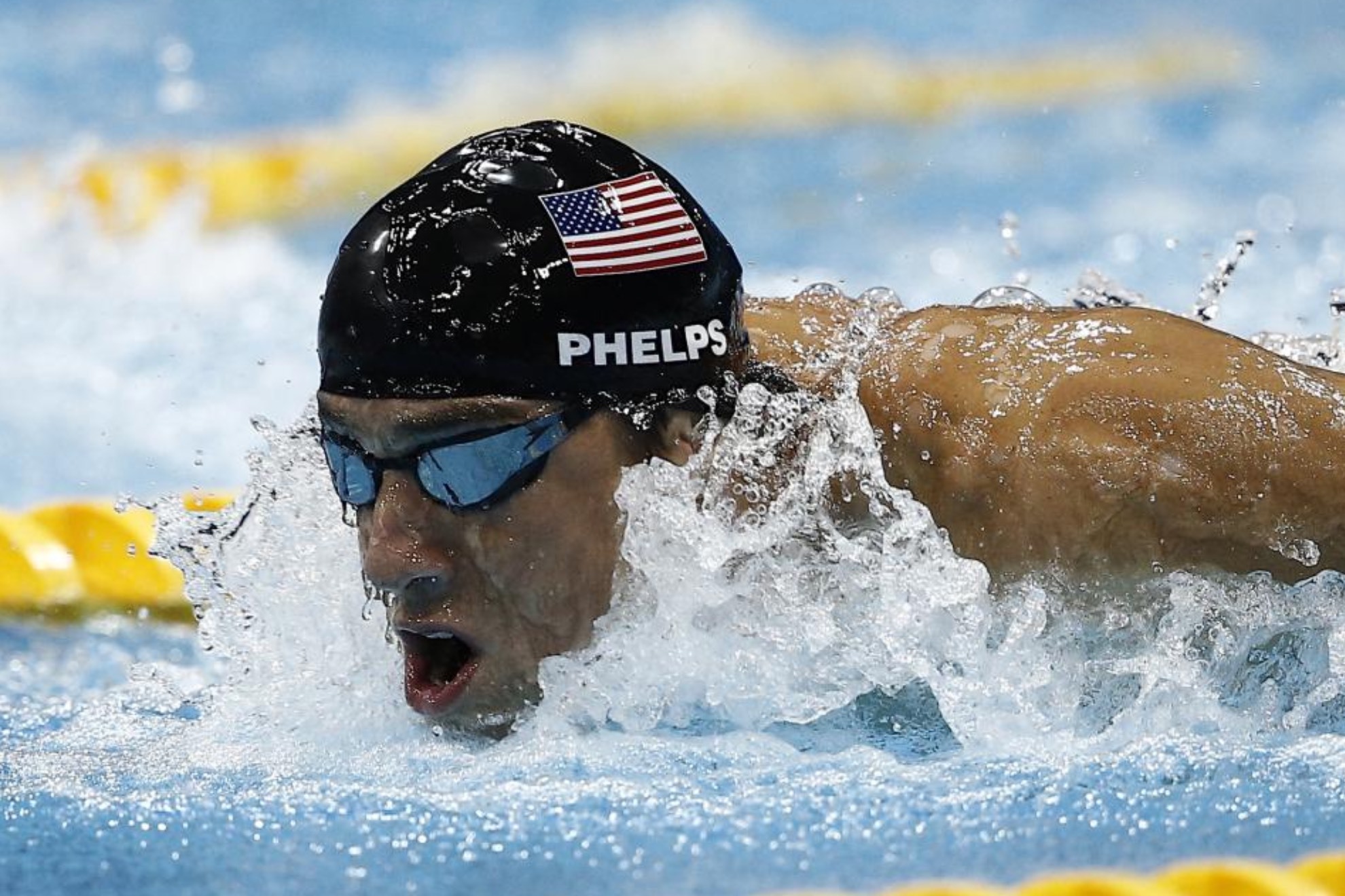 Michaels Phelps en plena competición