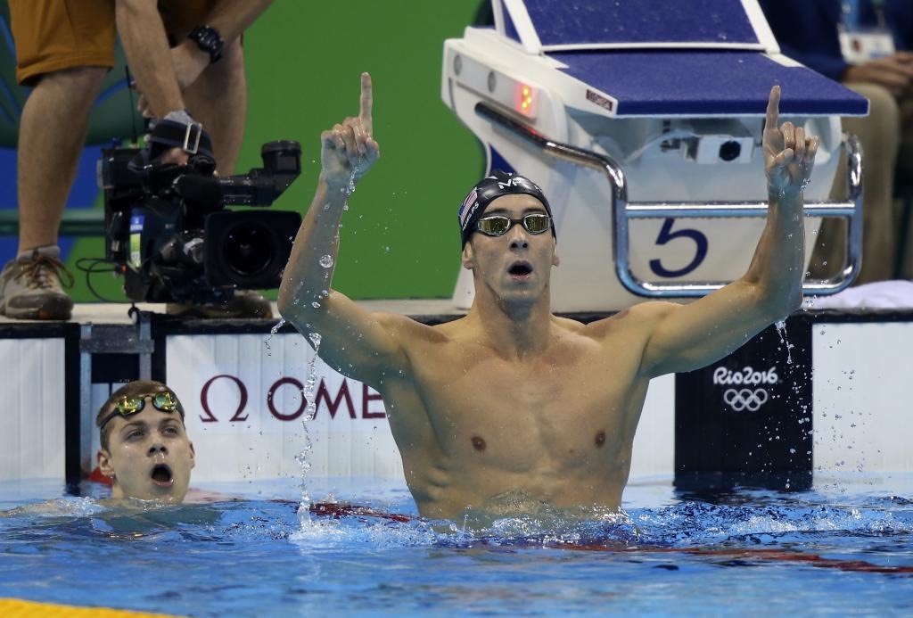 Phelps tras ganar en Río