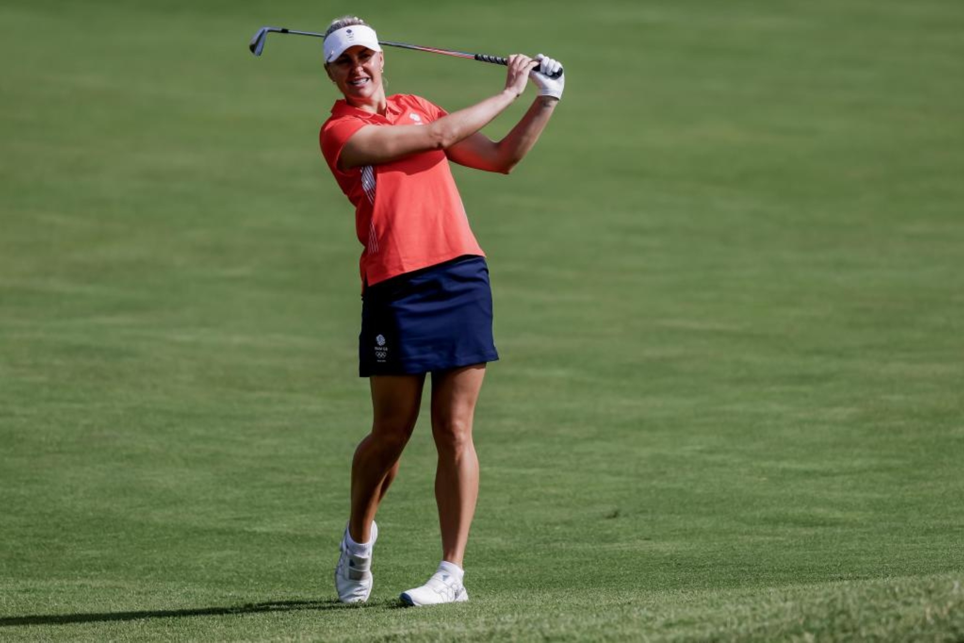 Charley Hull (28 años) durante la primera jornada del torneo olímpico.