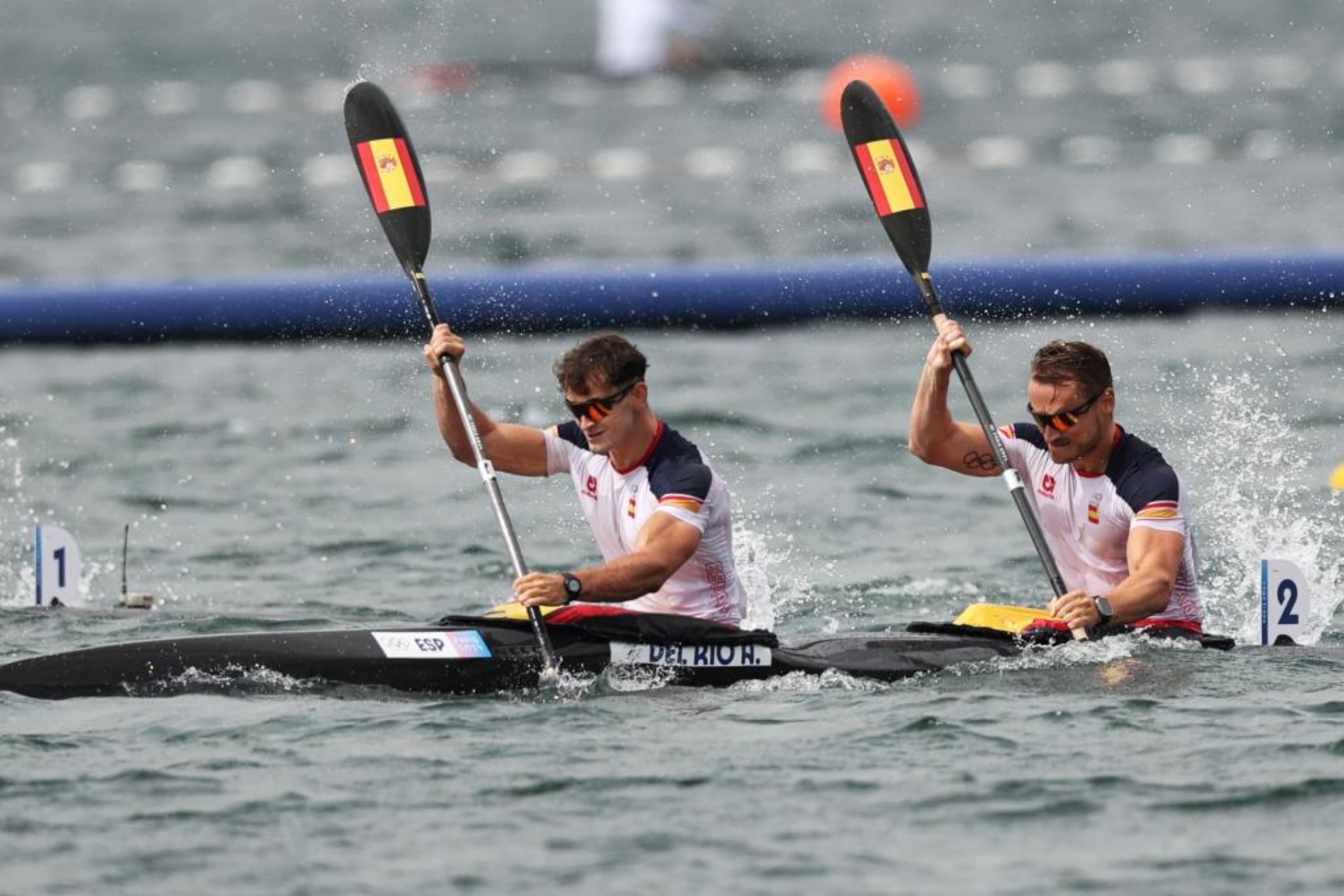 Adrián del Río y Marcus Cooper, en la final de K2 500