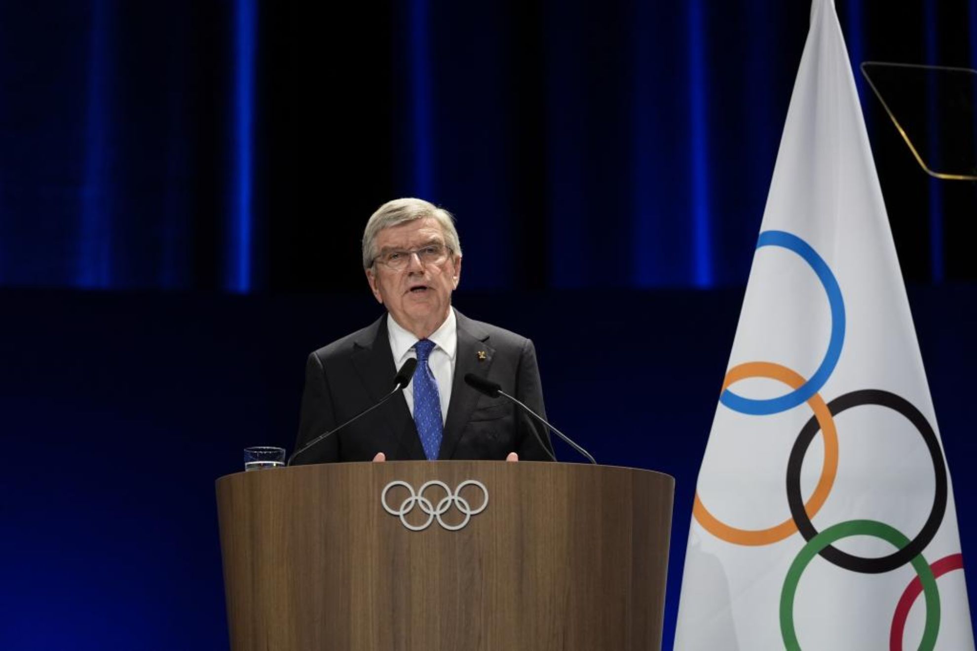 Thomas Bach durante la sesión número 142 del COI, durante los Juegos Olímpicos de París 2024
